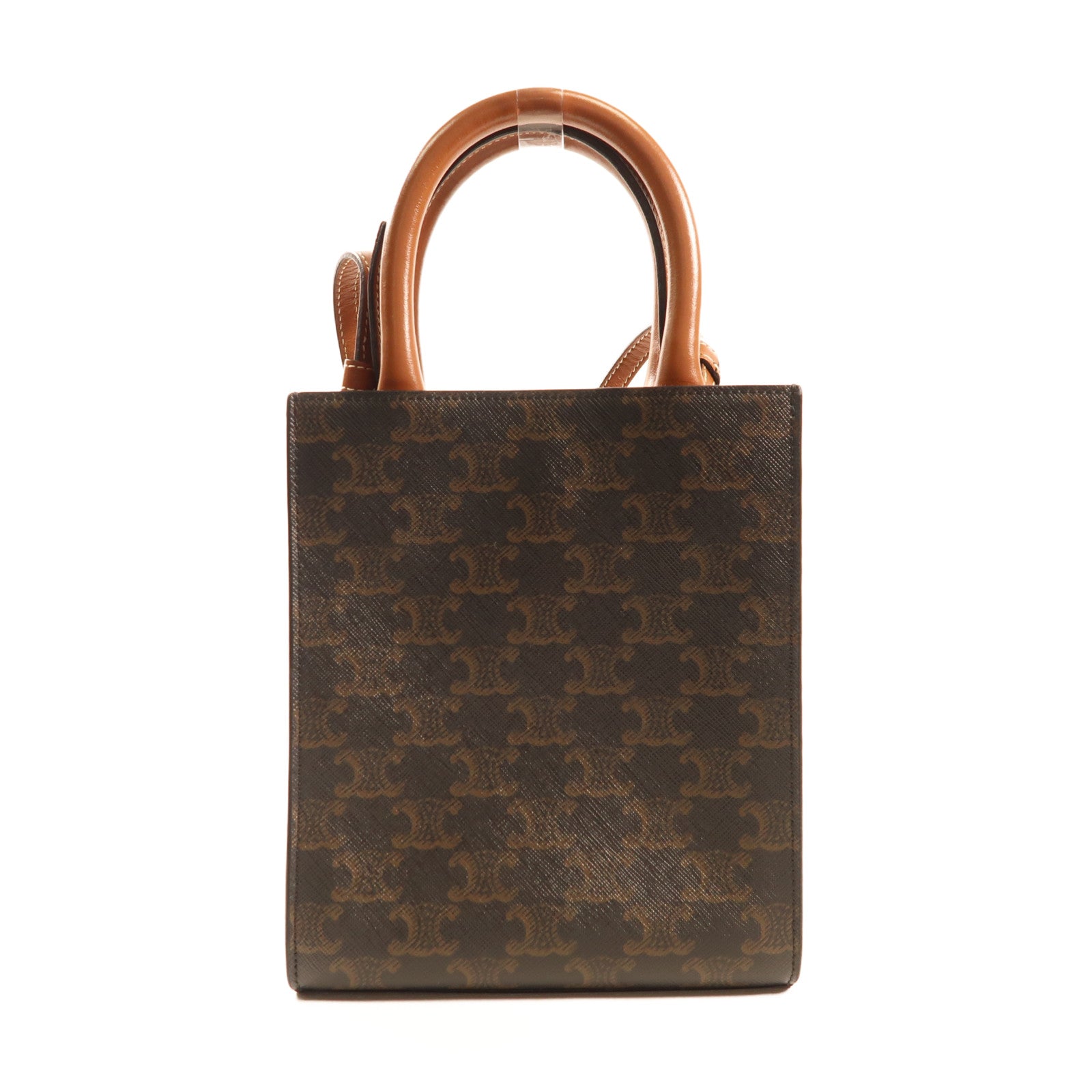 CELINE 塗層帆布Mini Vertical Cabas Tote金扣手挽肩背兩用袋