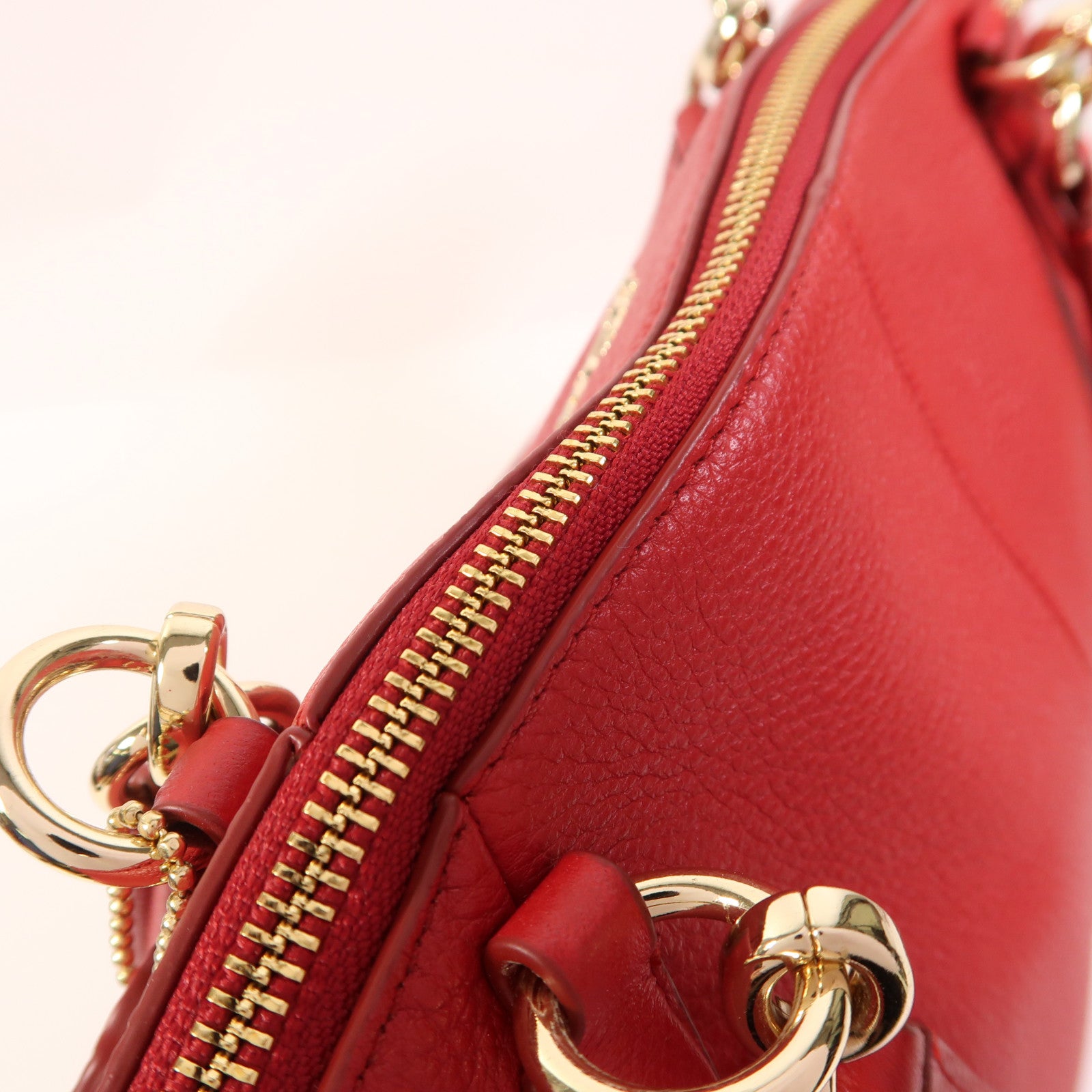 COACH 牛皮皮革2 Way Shoulder金扣手挽肩背兩用袋