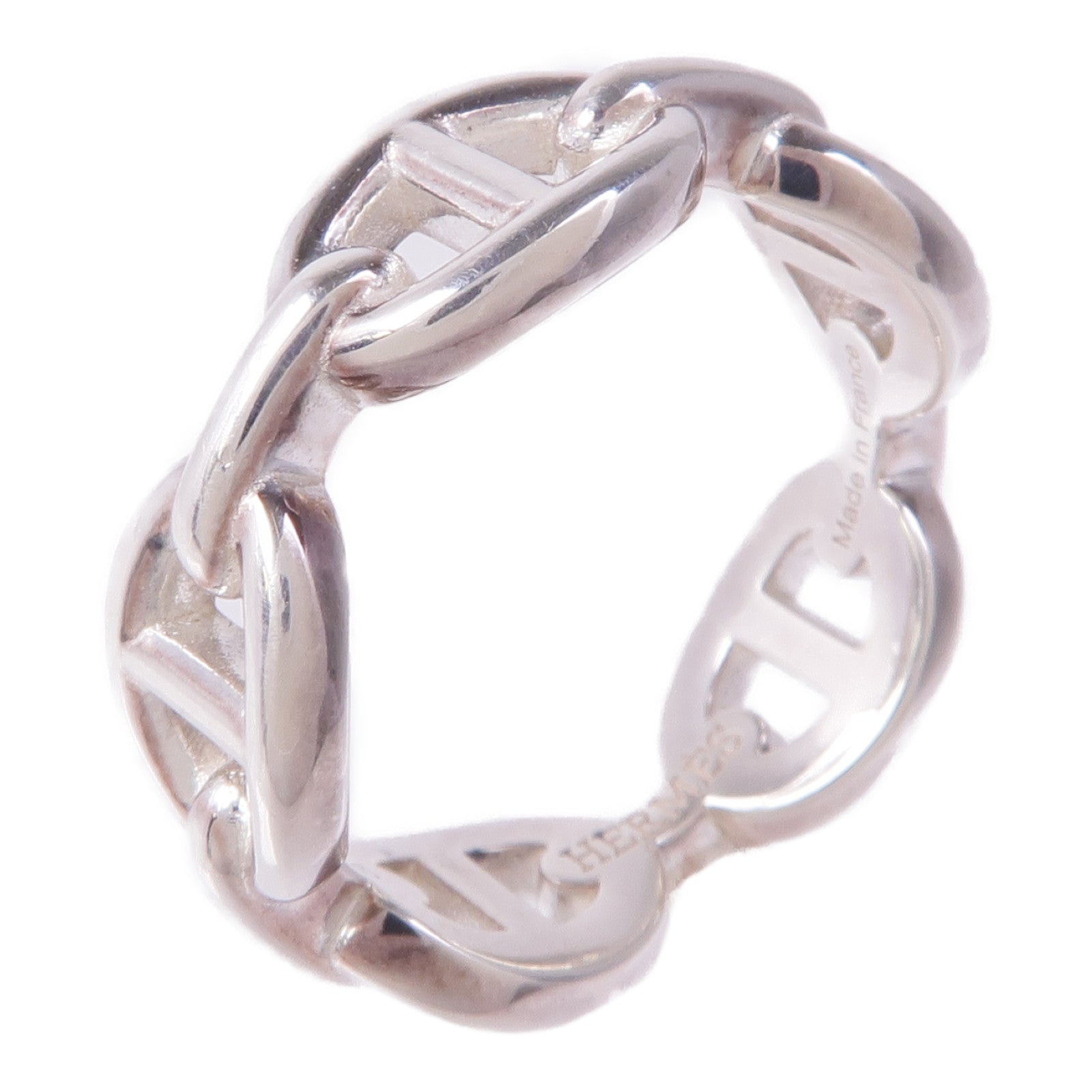 HERMES 925純銀Chaine d'Ancre Ring戒指Hermes#55 US#7.25