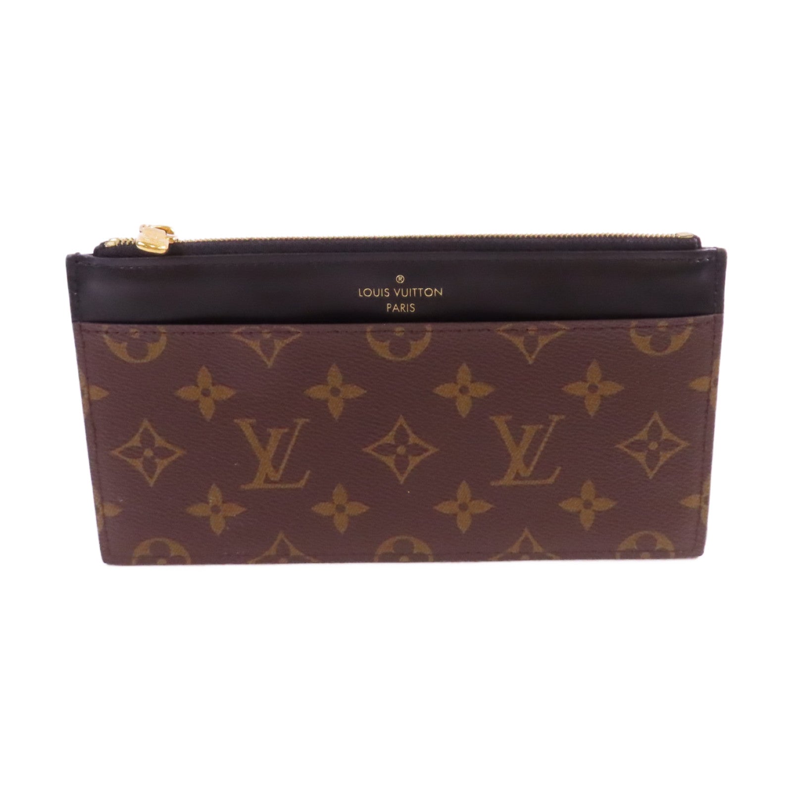 LOUIS VUITTON Monogram Slim Purse Long Wallet金扣長錢包啡色