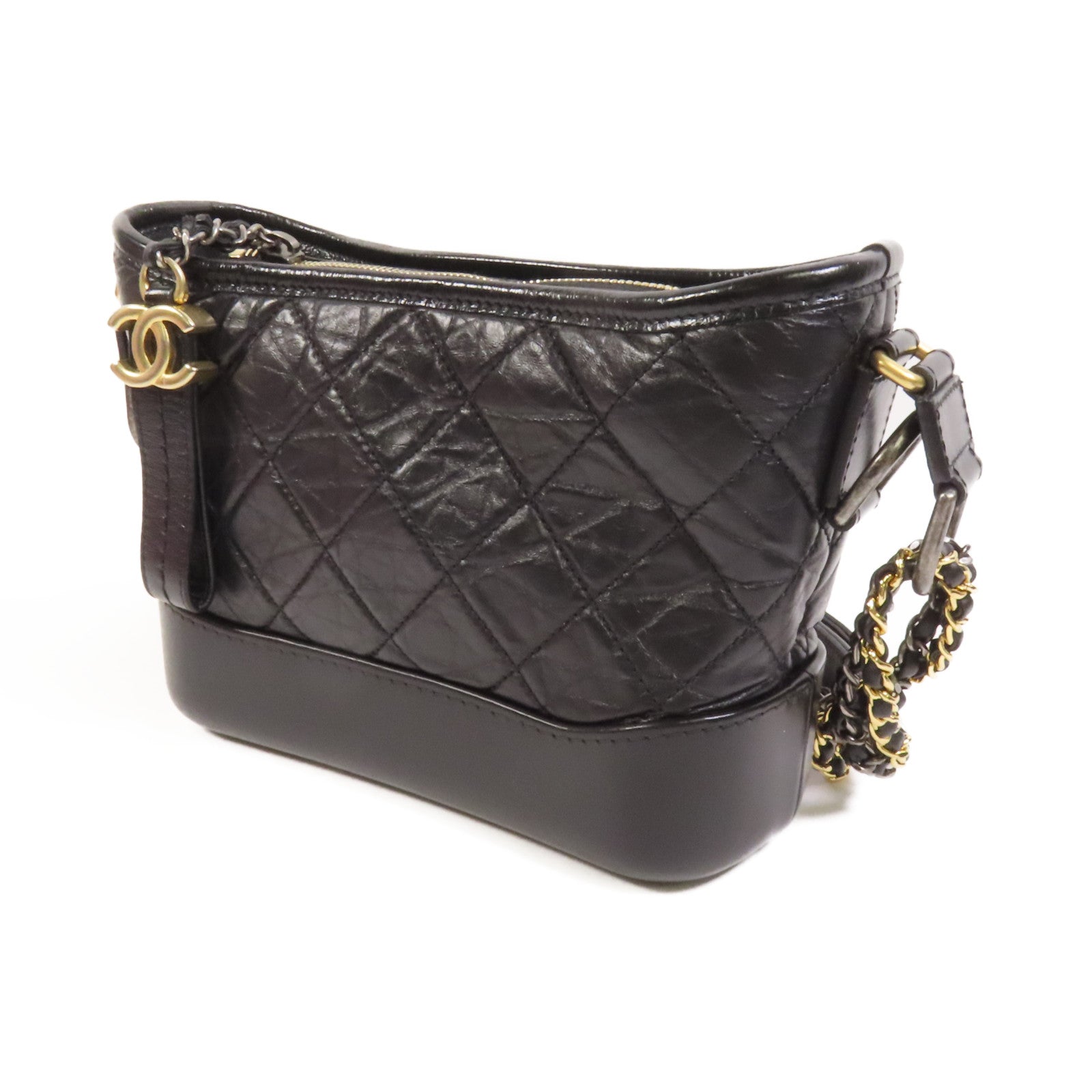 CHANEL 牛皮皮革Gabrielle Small金扣鏈帶肩背袋