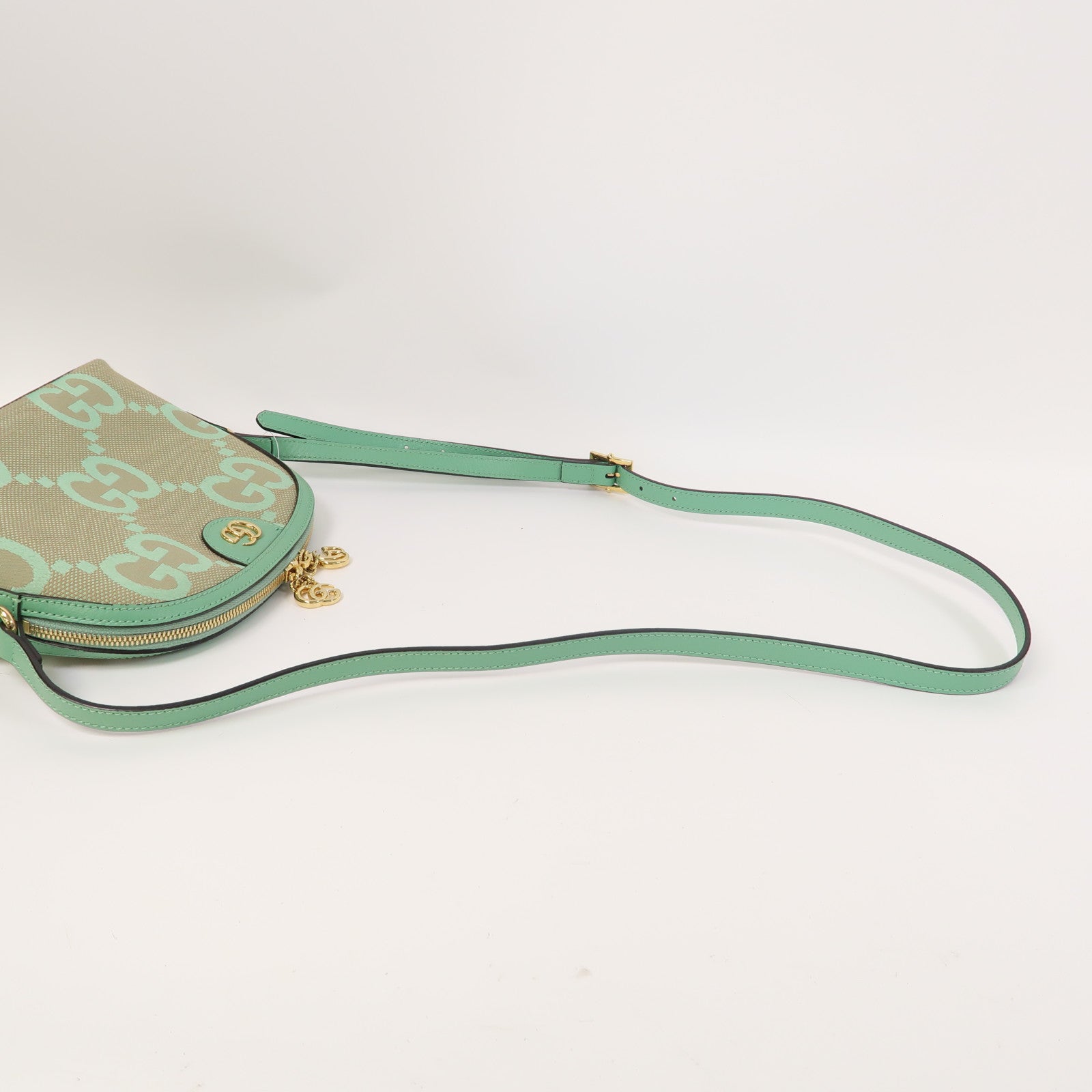 GUCCI 【激減優惠】帆布Shoulder Bag金扣肩背袋綠色