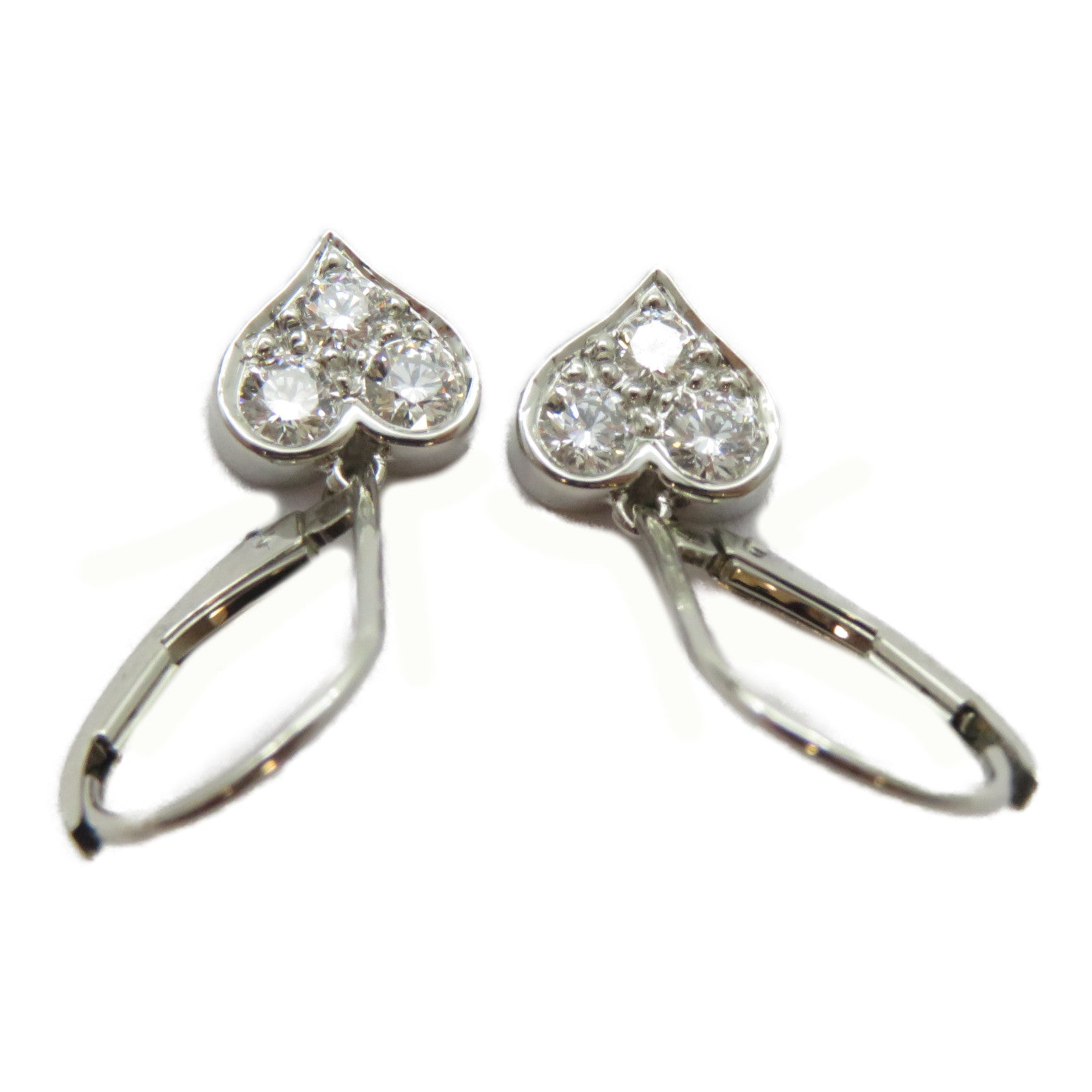 TIFFANY＆CO PT950鉑金Heart Diamond Earrings鑽石耳環