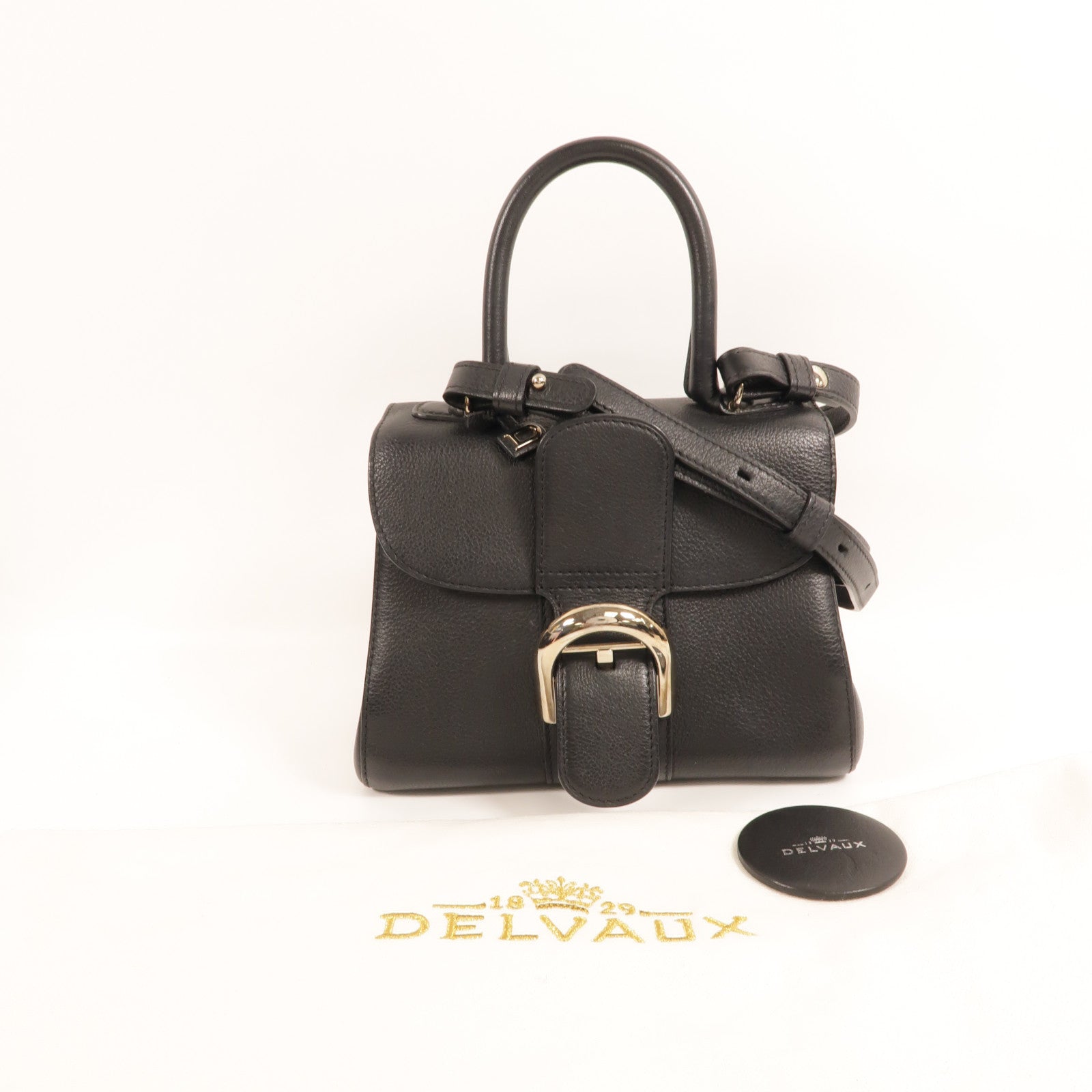 Delvaux 牛皮皮革Brillant Mini手挽肩背兩用袋