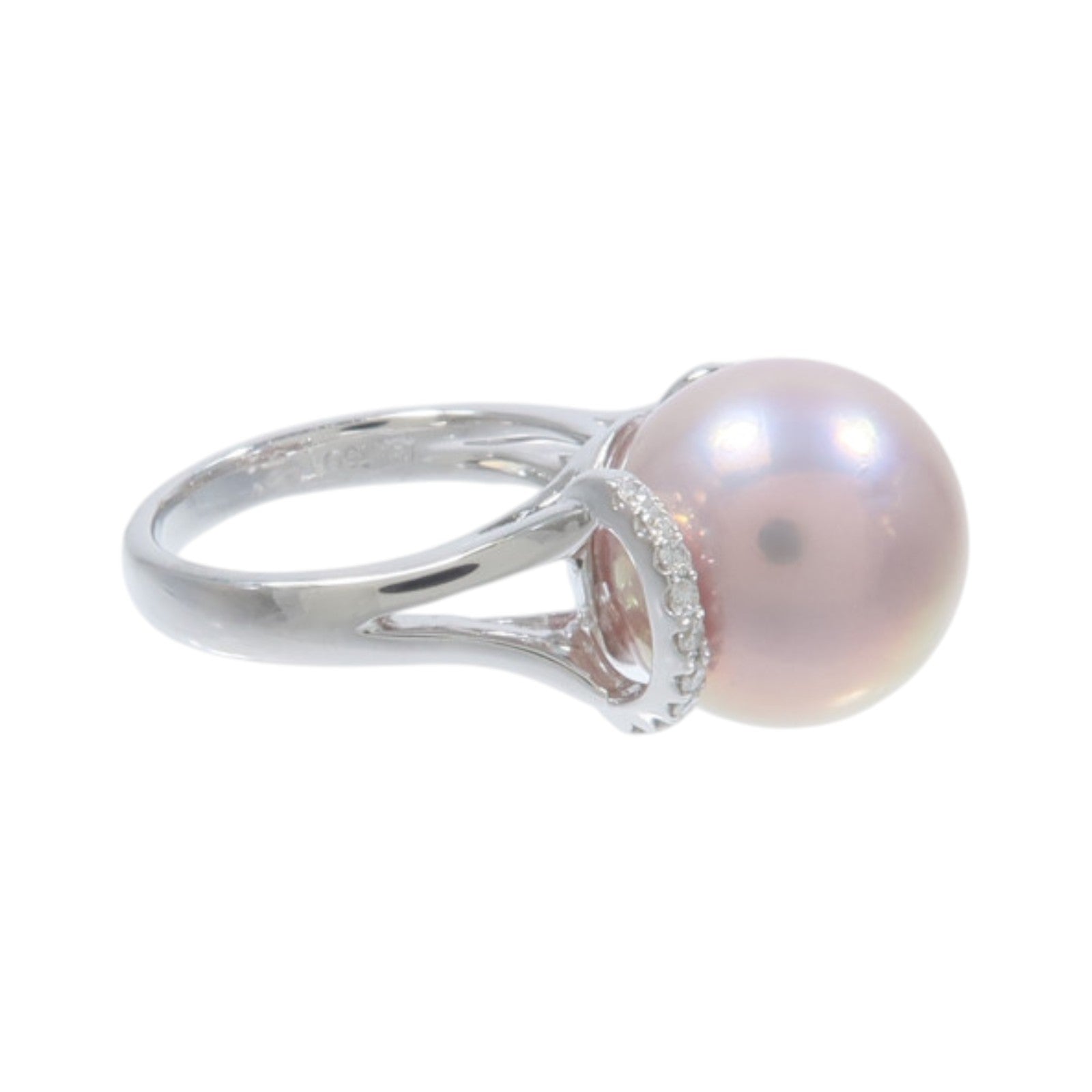 JEWELRY 18K白金Pearl Diamond Ring珍珠/鑽石戒指