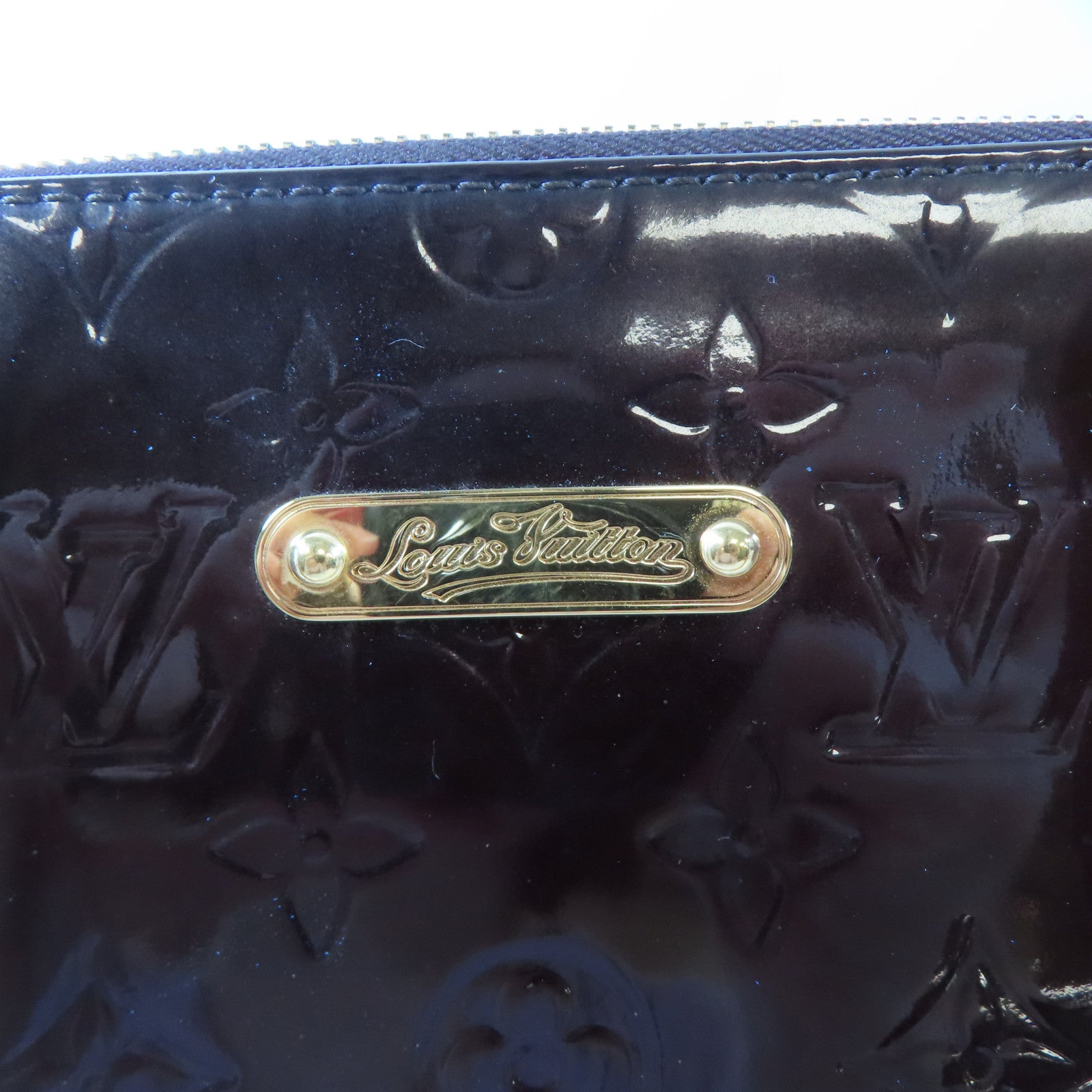 LOUIS VUITTON 【激減優惠】Vernis Bellevue GM金扣手挽袋酒紅色