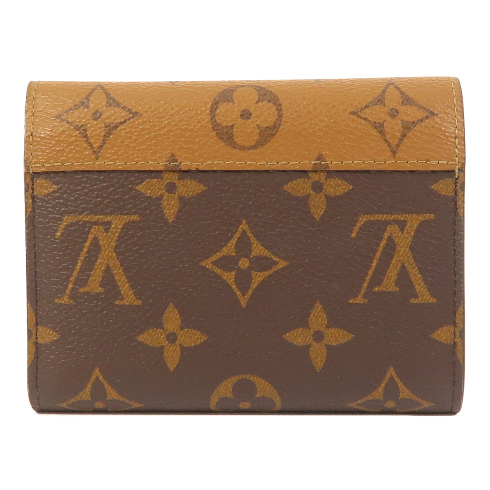 LOUIS VUITTON Monogram/Monogram Reverse Victorine Wallet金扣錢包棕色