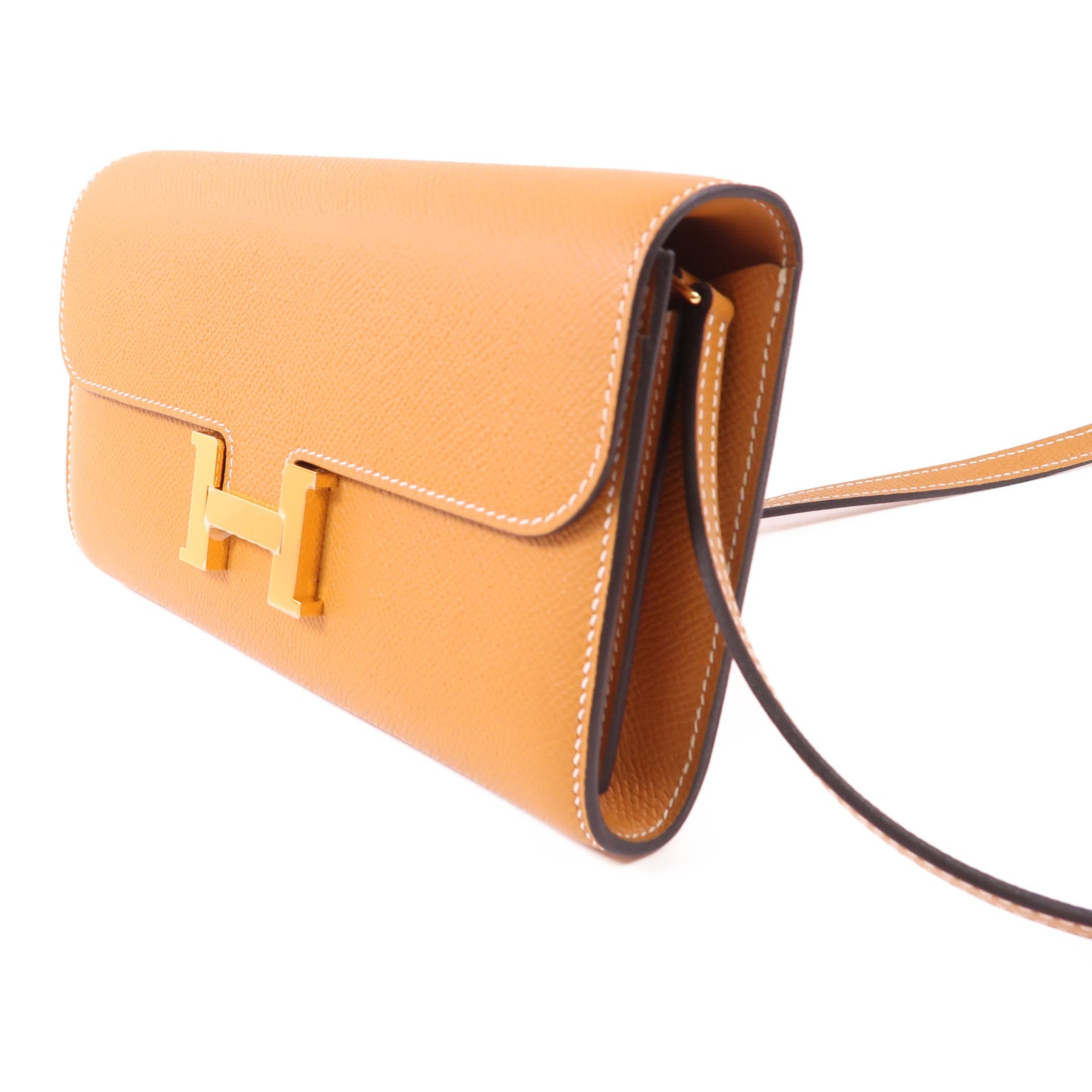 HERMES Epsom皮革Constance To Go金扣肩背袋Toffee