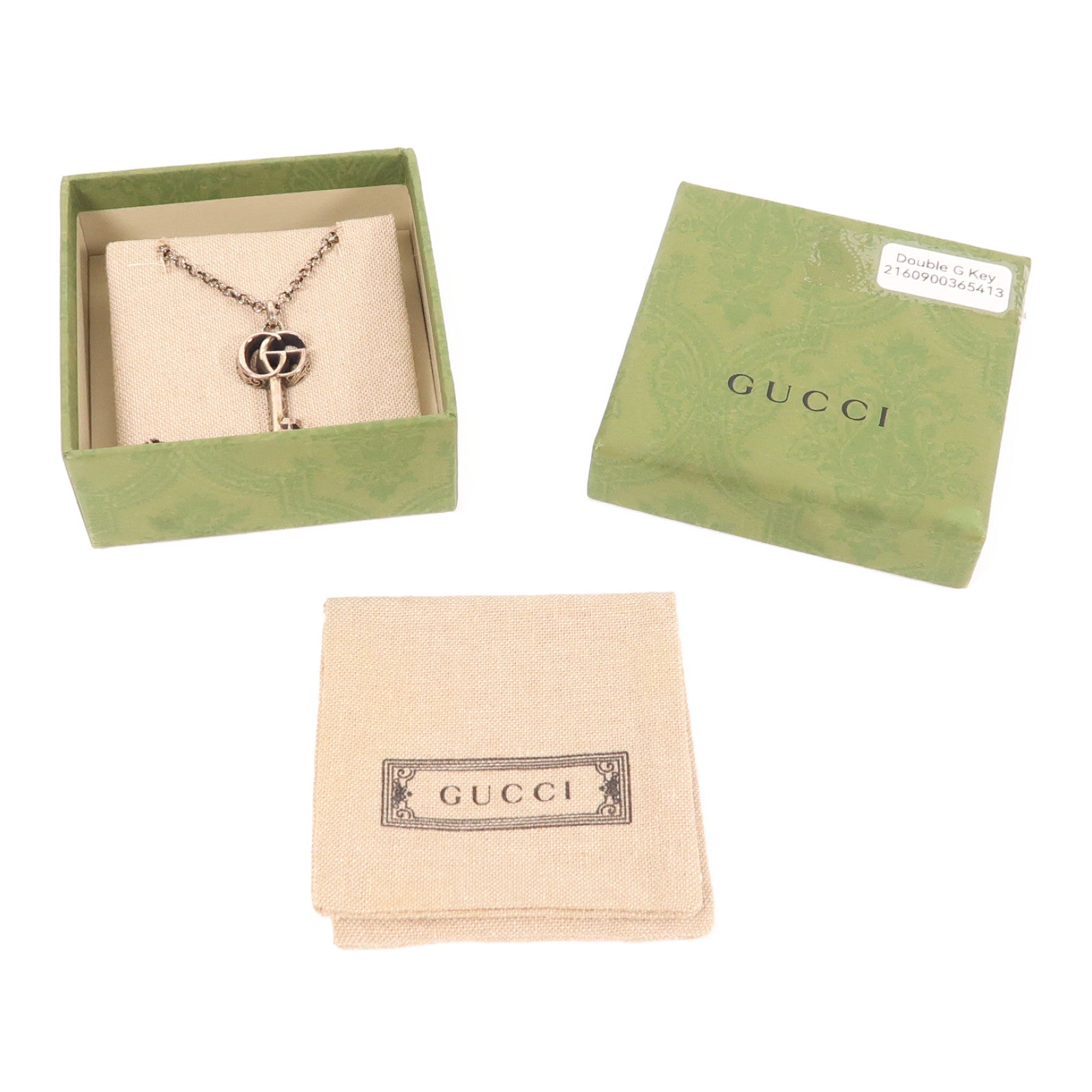 GUCCI 【激減優惠】925純銀Double G Key項鍊
