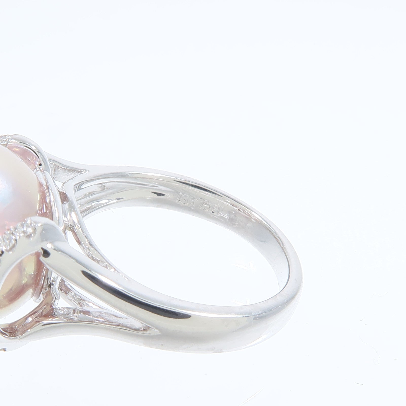JEWELRY 18K白金Pearl Diamond Ring珍珠/鑽石戒指