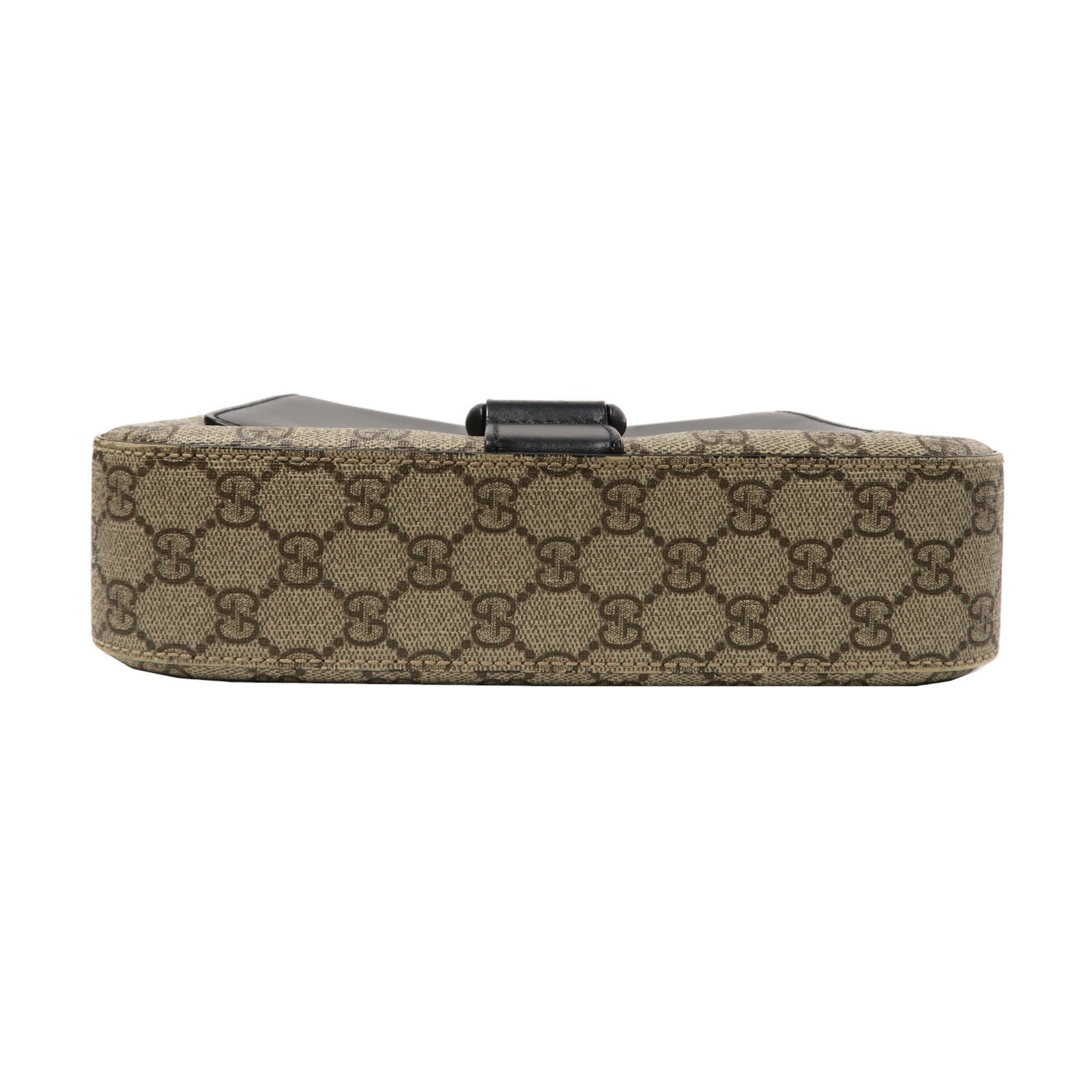 GUCCI 【激減優惠】塗層帆布Shoulder Bag銀扣肩背袋米色/黑色
