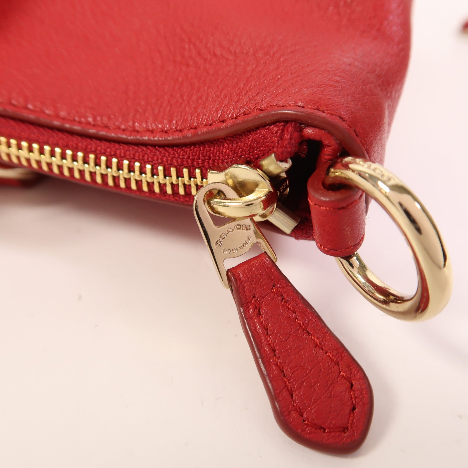 COACH 牛皮皮革2 Way Shoulder金扣手挽肩背兩用袋