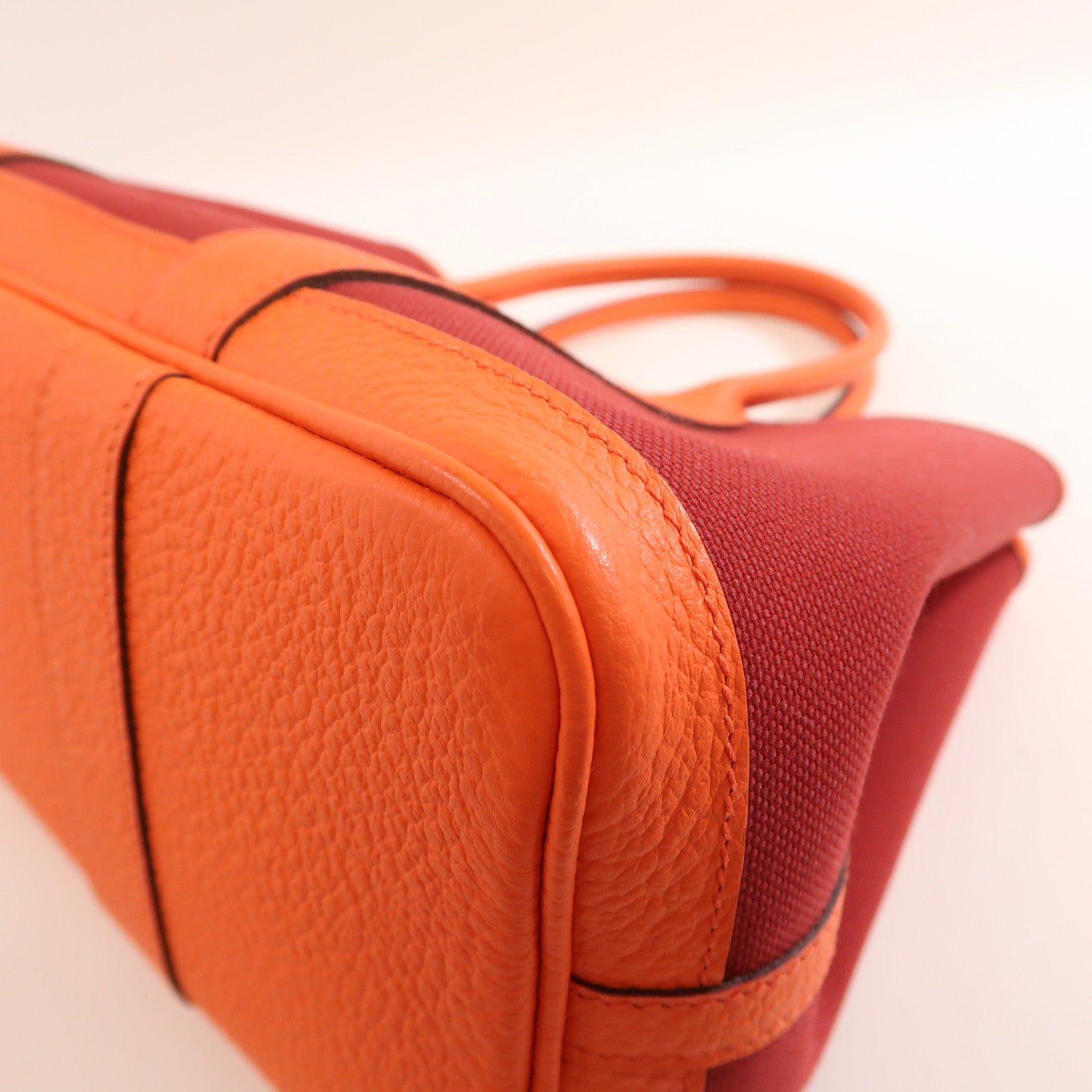 HERMES 帆布Garden Party TPM銀扣手挽袋