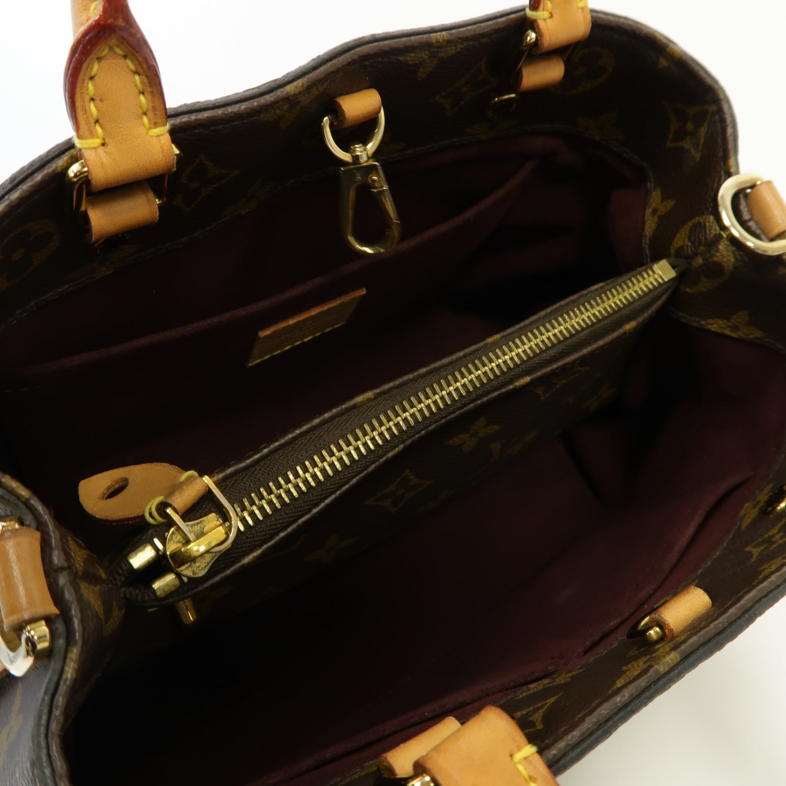 LOUIS VUITTON Monogram Montaigne BB金扣手挽肩背兩用袋啡色