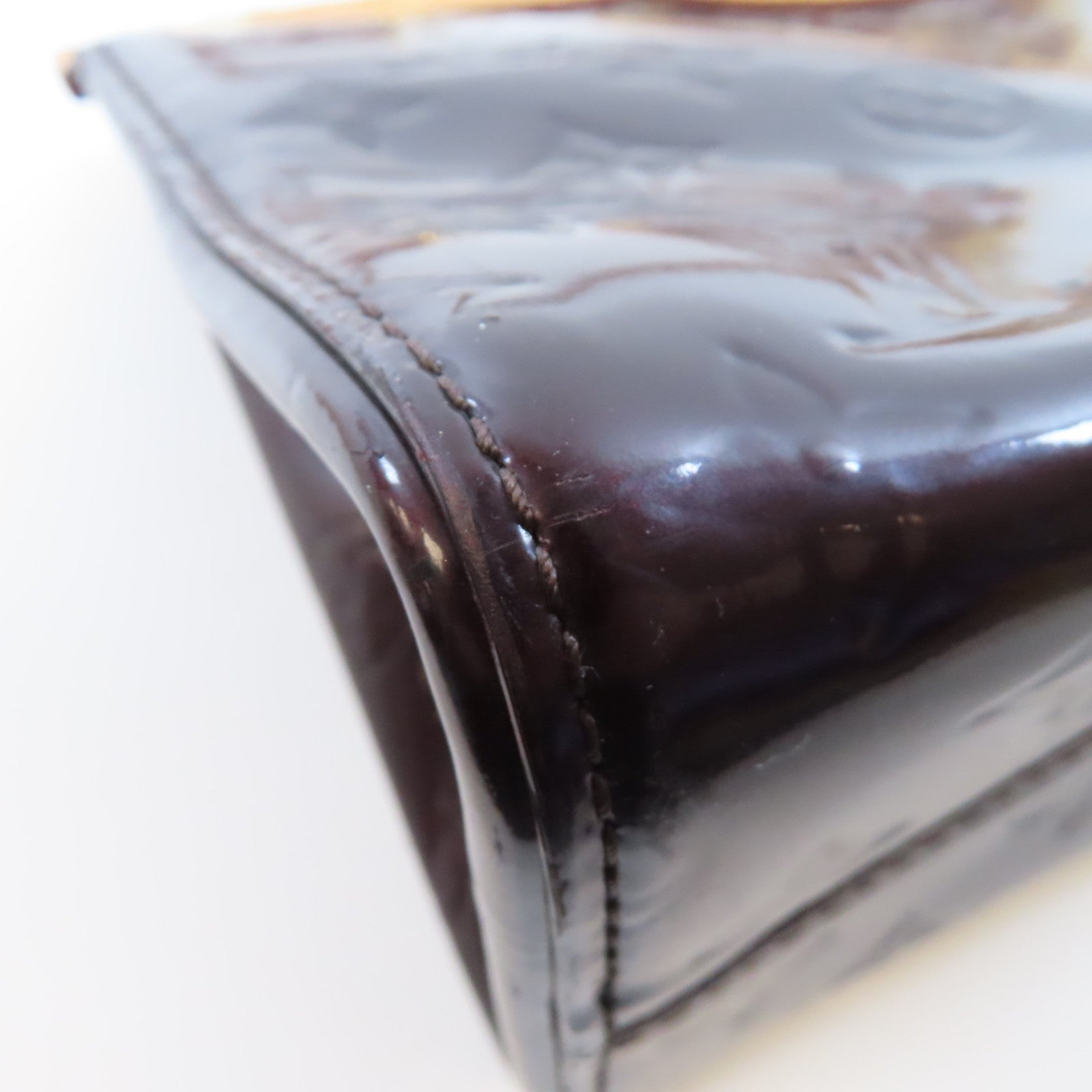 LOUIS VUITTON Monogram Vernis Roxbury Drive金扣手挽肩背兩用袋酒紅色