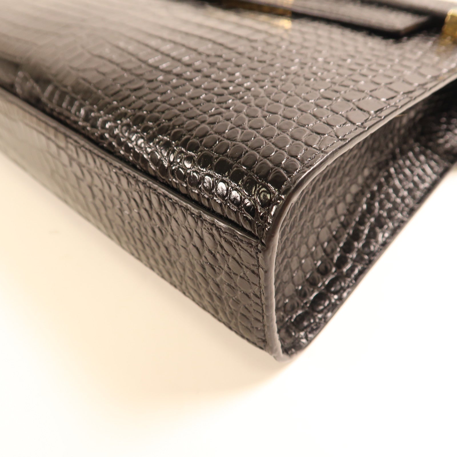 SAINT LAURENT 鱷魚皮革Manhattan In Box金扣肩背袋