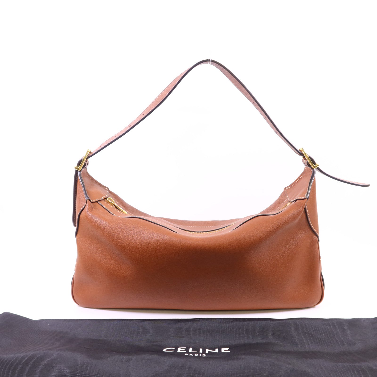 CELINE 牛皮皮革Romy金扣肩背袋