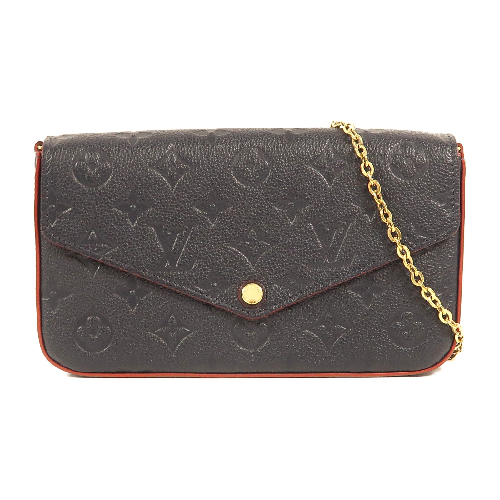LOUIS VUITTON Monogram Empreinte Pochette Felicie金扣鏈帶肩背袋