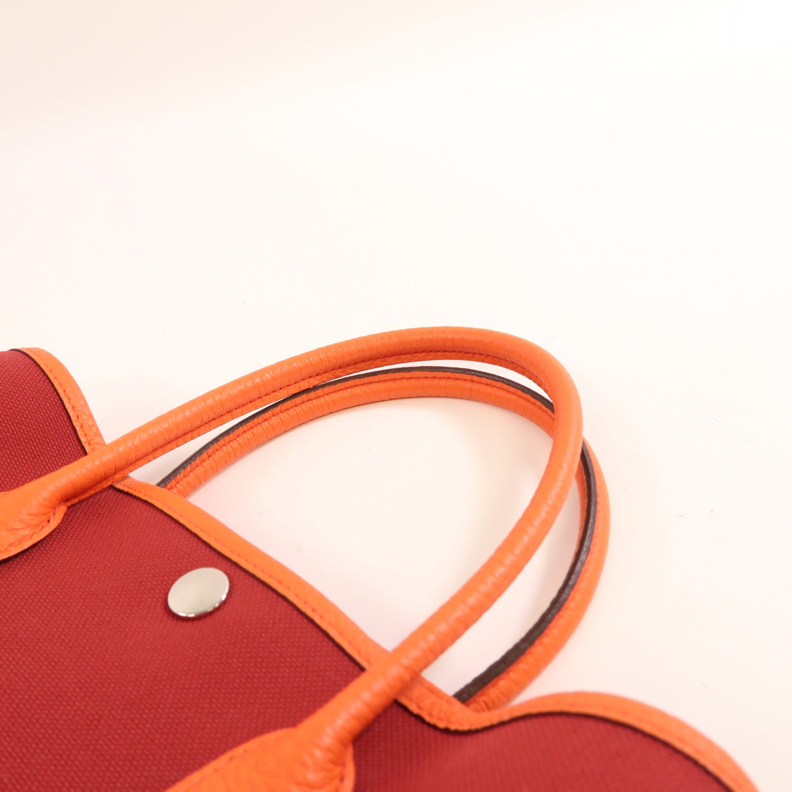 HERMES 帆布Garden Party TPM銀扣手挽袋