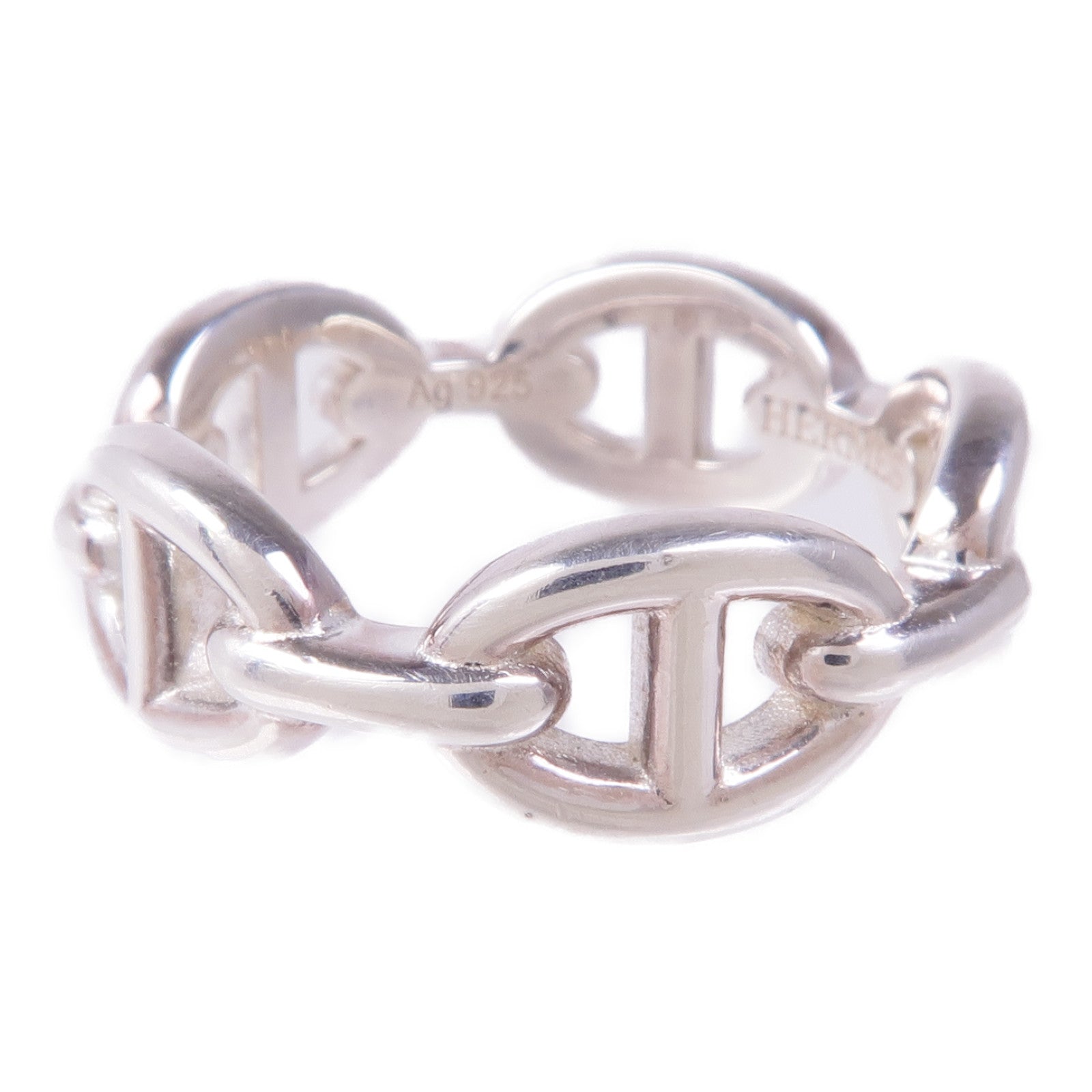 HERMES 925純銀Chaine d'Ancre Ring戒指Hermes#55 US#7.25