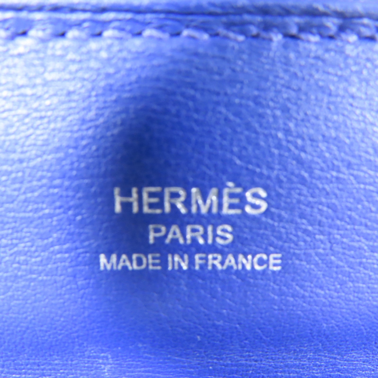 HERMES Evercolor/Swift皮革24/24 Mini銀扣手挽肩背兩用袋Bleu Royal
