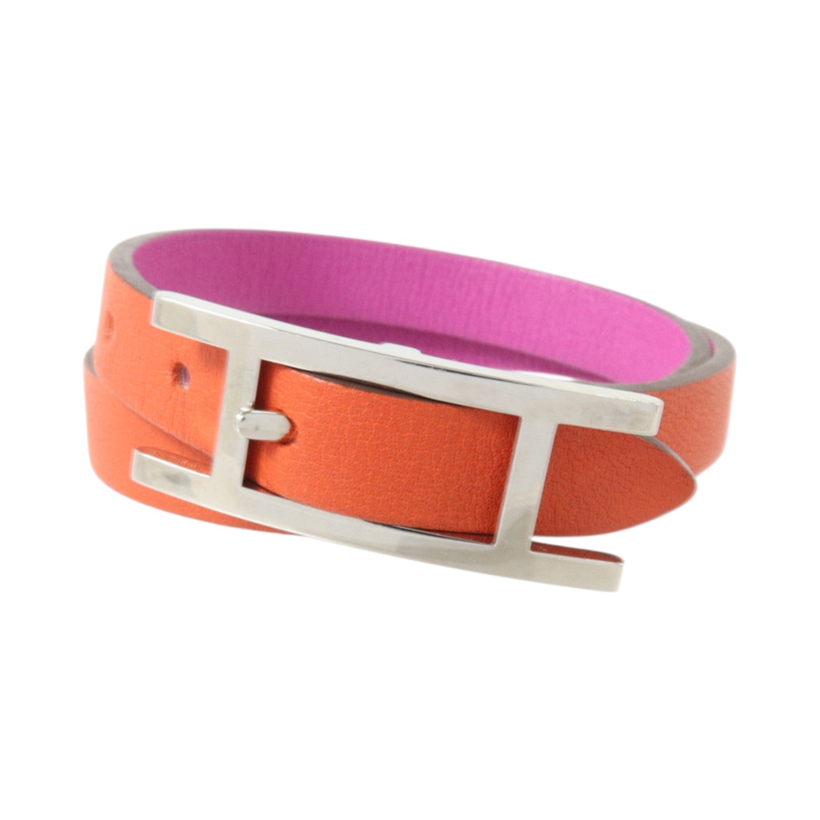 HERMES Swift皮革Behapi Double Tour Bracelet金扣手鏈