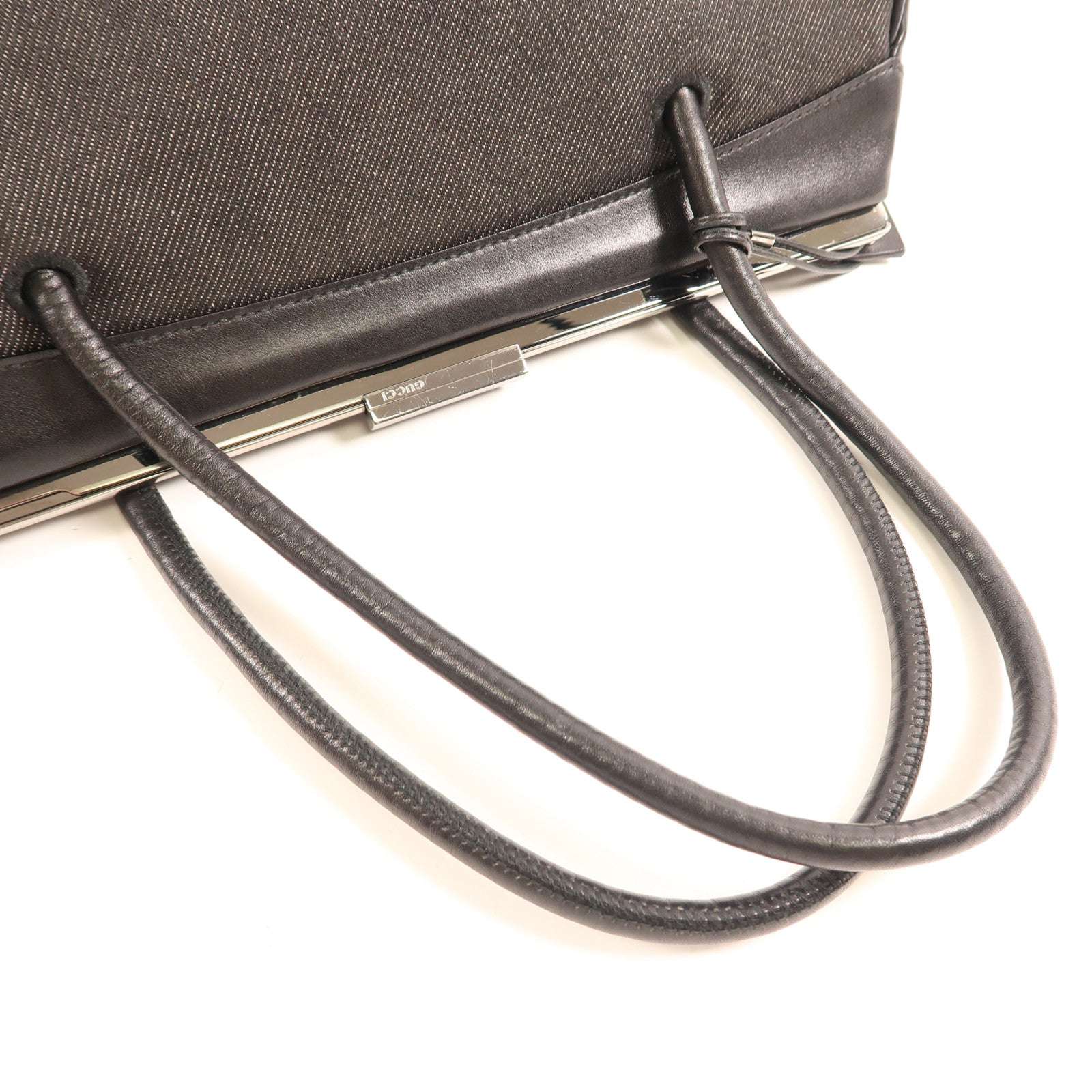 GUCCI 牛仔布Shoulder Bag銀扣肩背袋