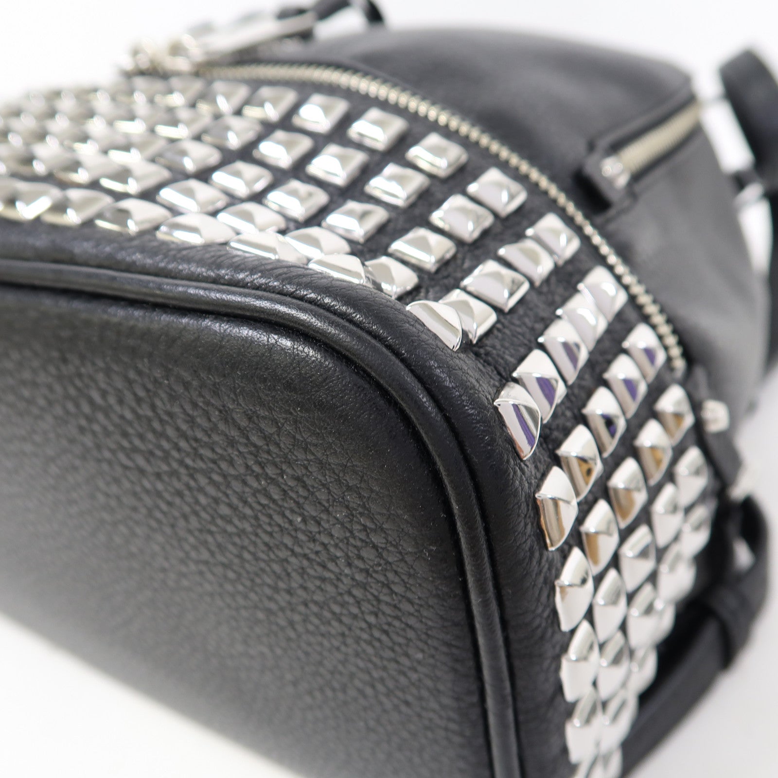Michael Kors 皮革Backpack銀扣背包黑色