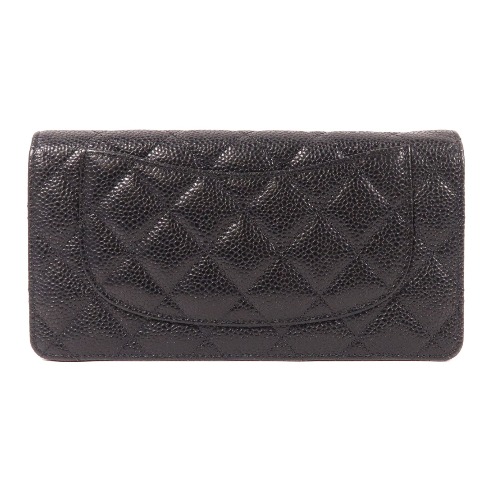 CHANEL CC SHW Long Wallet Calfskin Leather Black