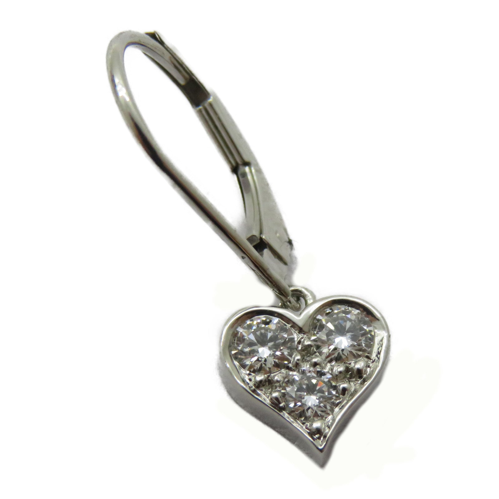 TIFFANY＆CO PT950鉑金Heart Diamond Earrings鑽石耳環