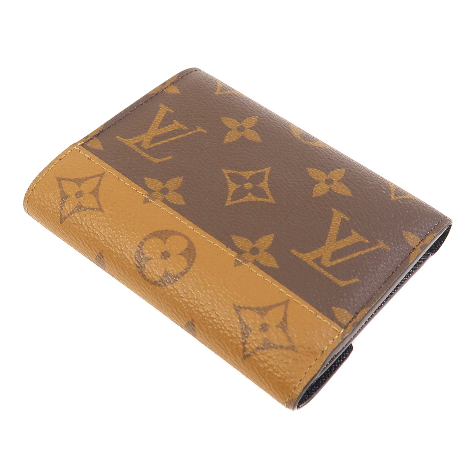 LOUIS VUITTON Monogram/Monogram Reverse Victorine Wallet金扣錢包棕色