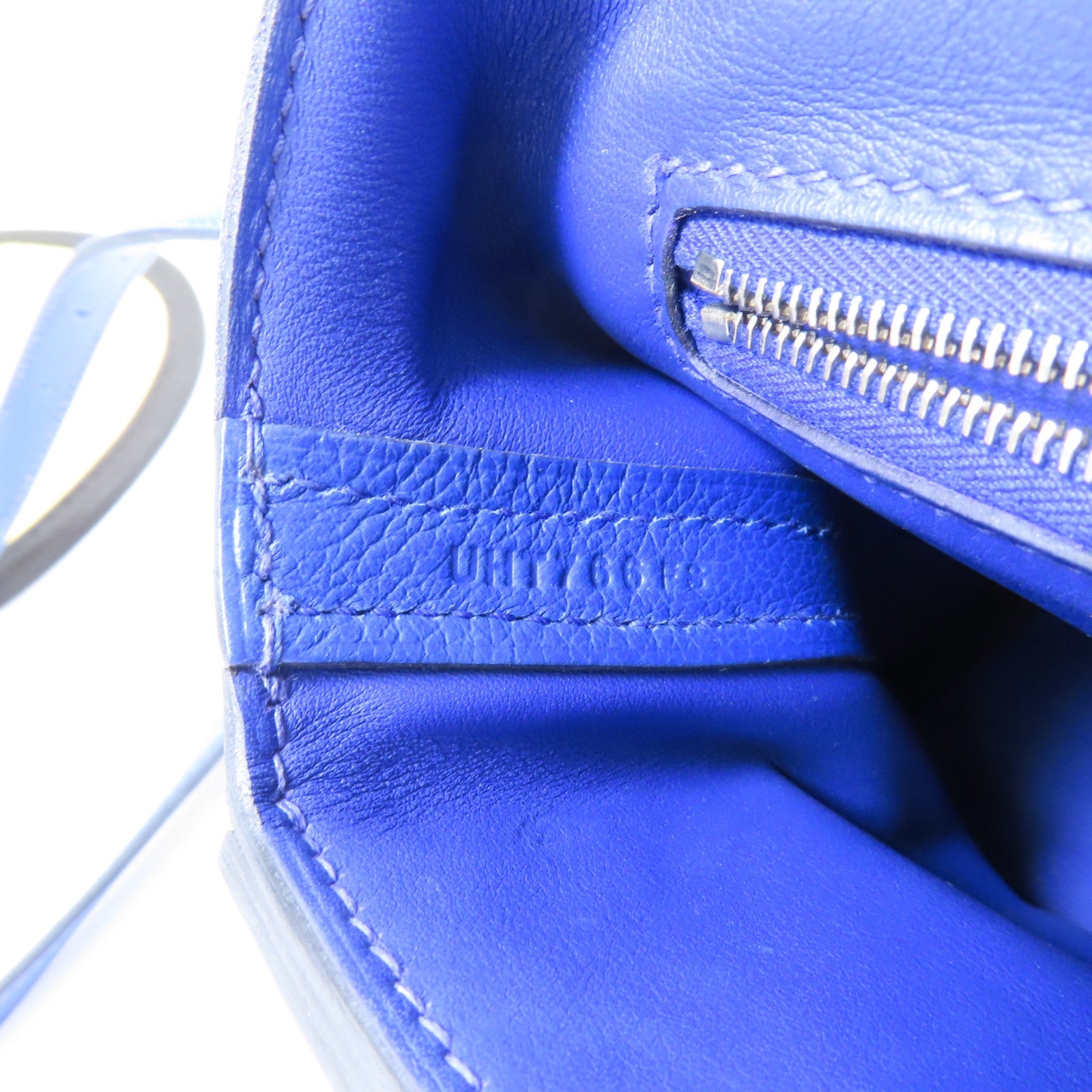 HERMES Evercolor/Swift皮革24/24 Mini銀扣手挽肩背兩用袋Bleu Royal