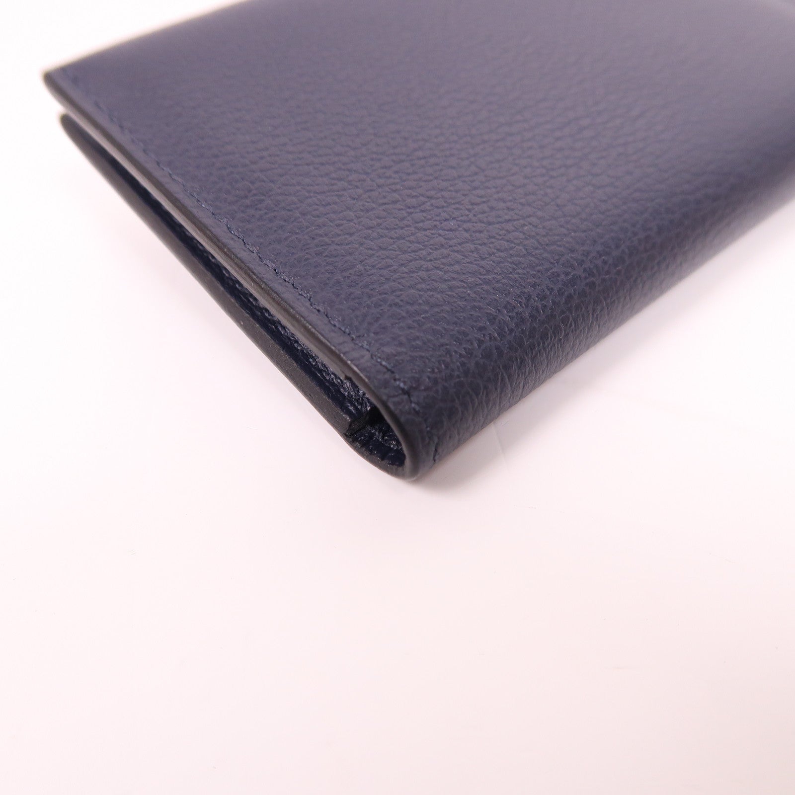 HERMES Evercolor皮革Dogon Card Case銀扣卡片套Navy