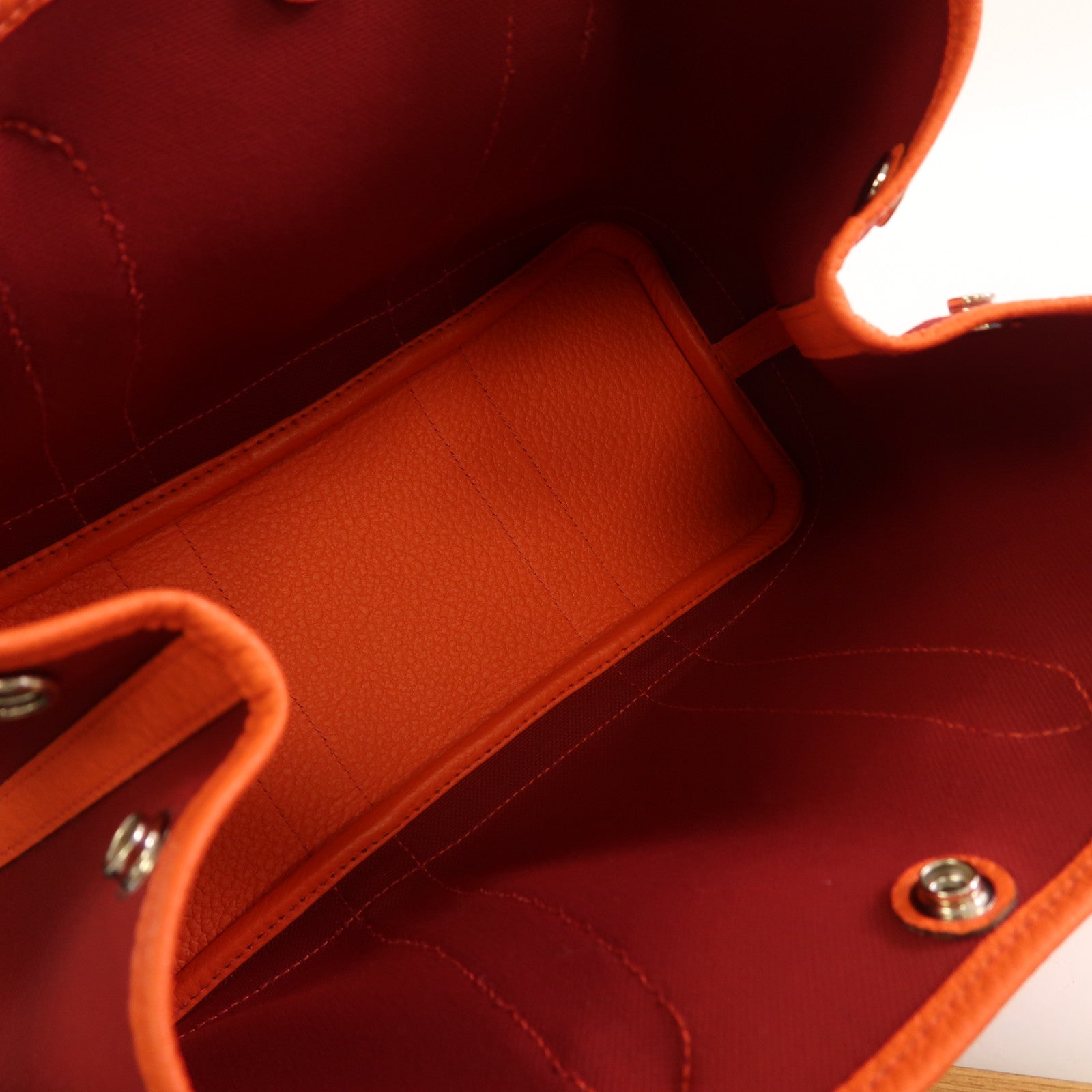 HERMES 帆布Garden Party TPM銀扣手挽袋