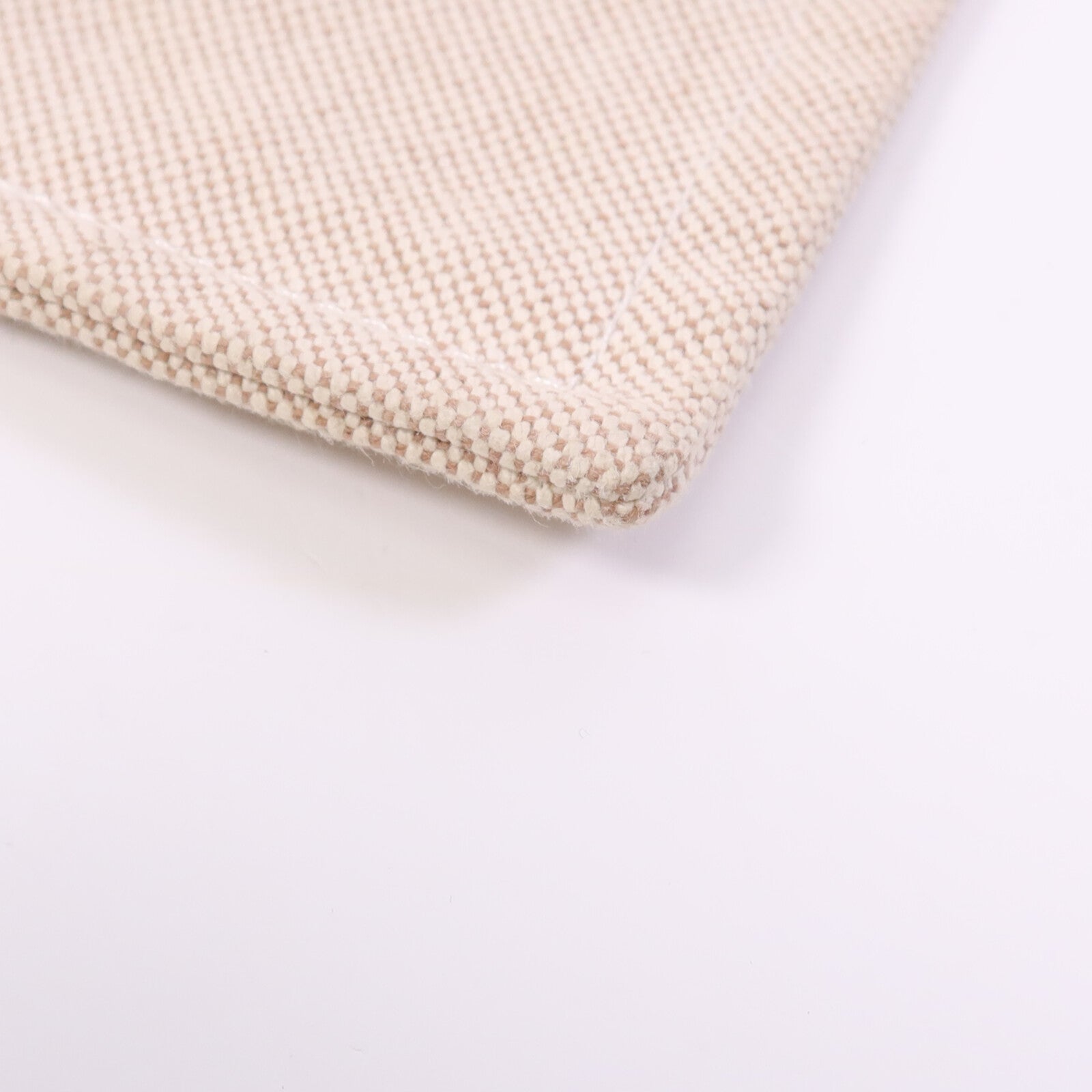 HERMES 棉質Trousse Flat Pouch銀扣手拿包