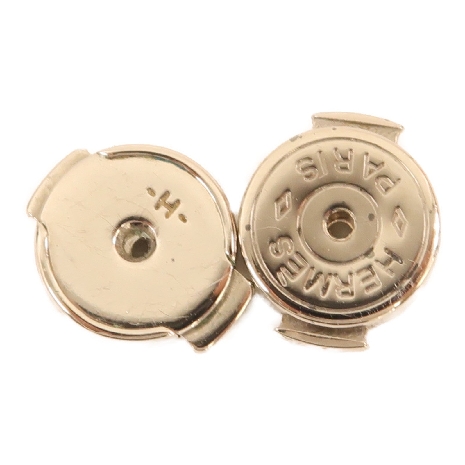 HERMES 金屬H Cube耳環白色/銀色