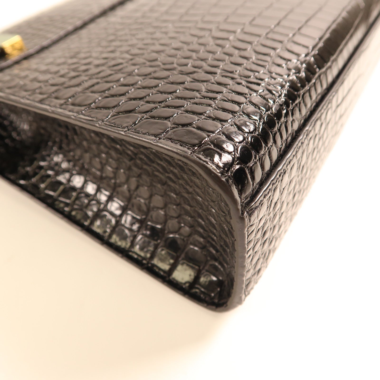 SAINT LAURENT 鱷魚皮革Manhattan In Box金扣肩背袋