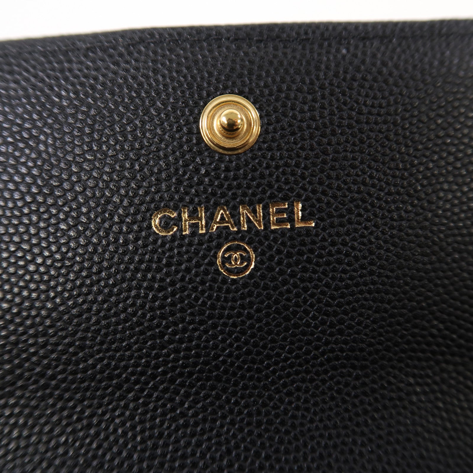CHANEL 菱格牛皮皮革Boy Long Wallet金扣長錢包黑色