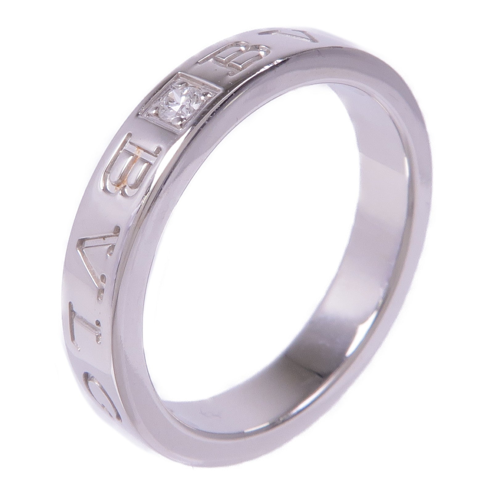 BVLGARI 18K白金B-Zerol Essential Diamond Band Ring鑽石戒指US#7.75