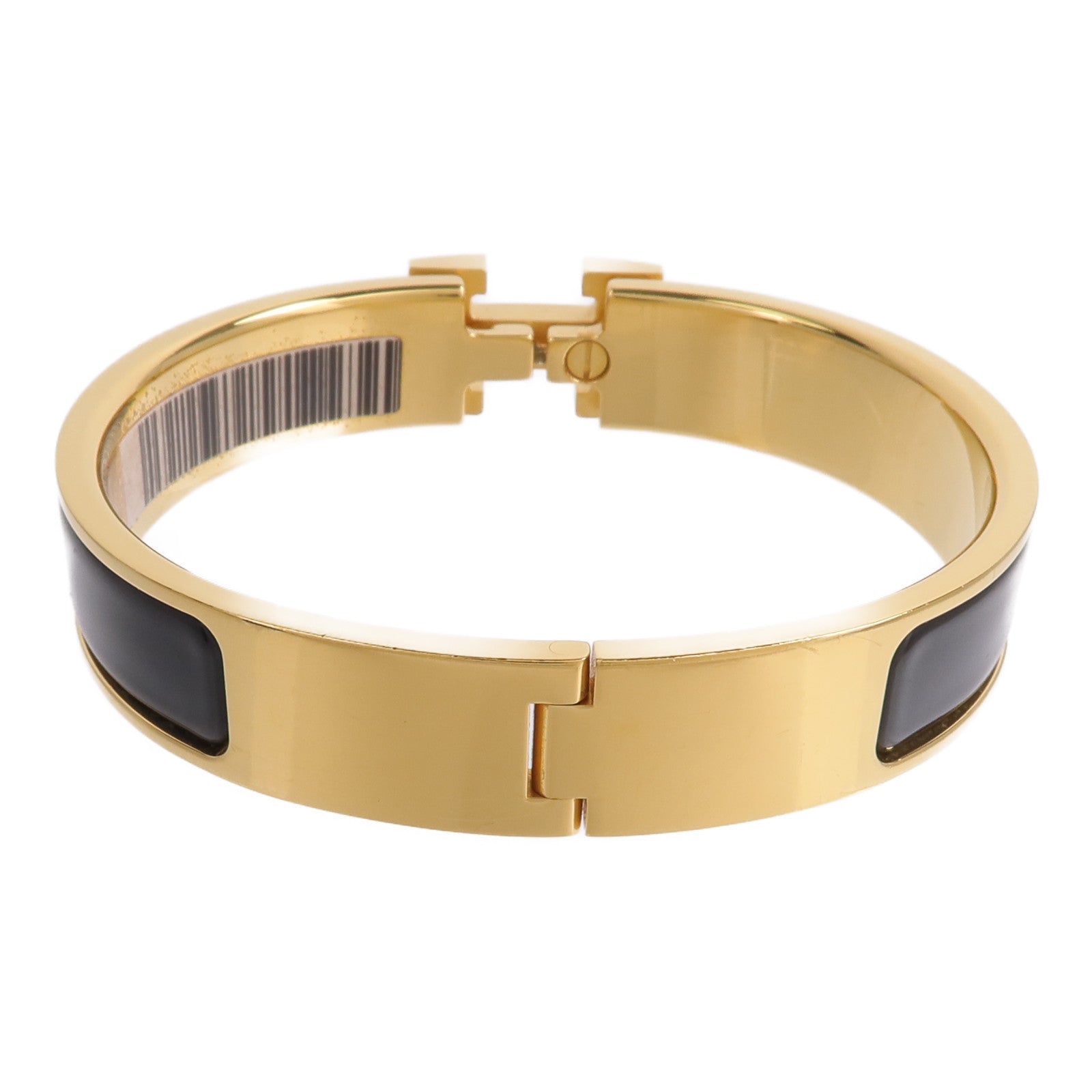 HERMES 金屬/琺瑯Clic H Bracelet手鐲Noir