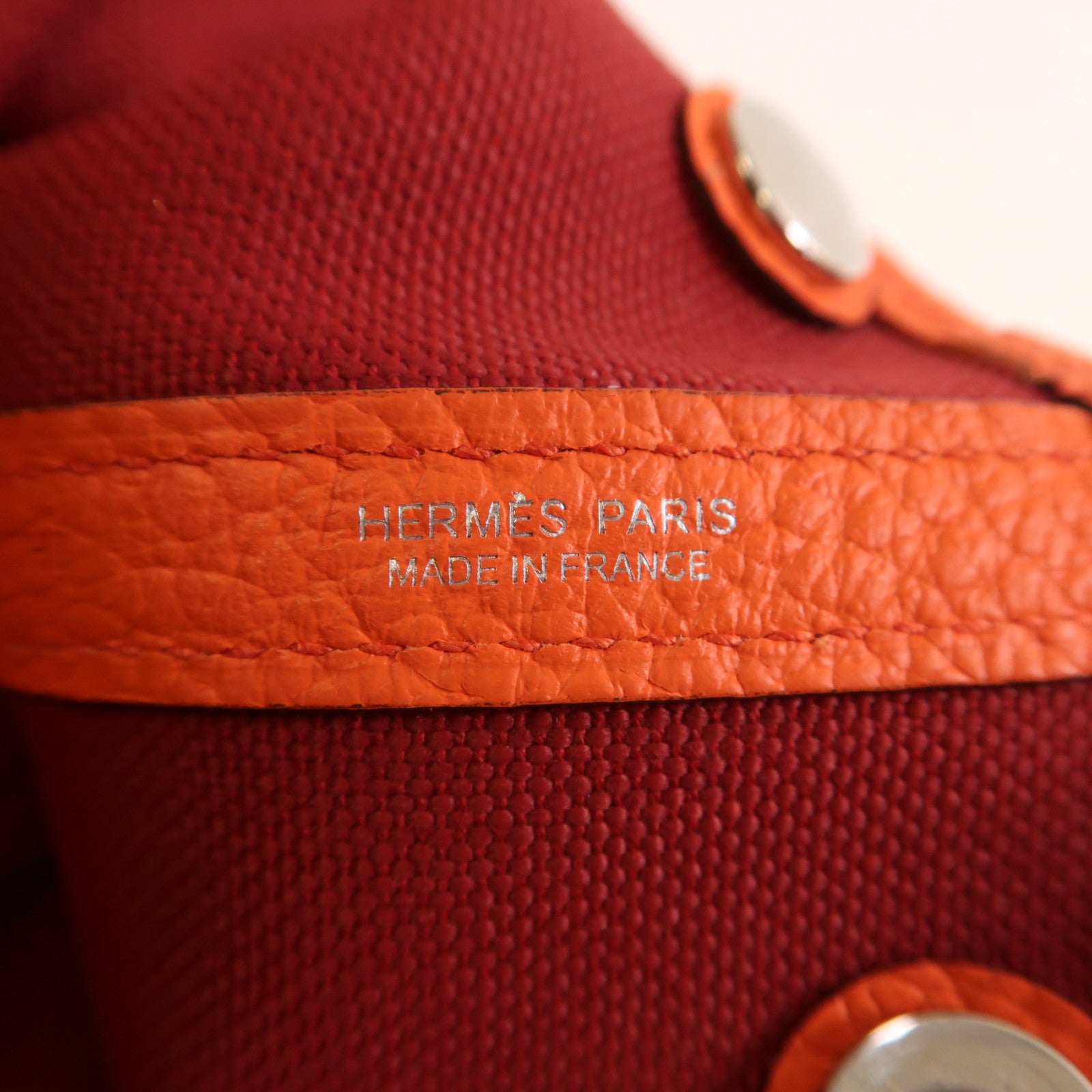 HERMES 帆布Garden Party TPM銀扣手挽袋