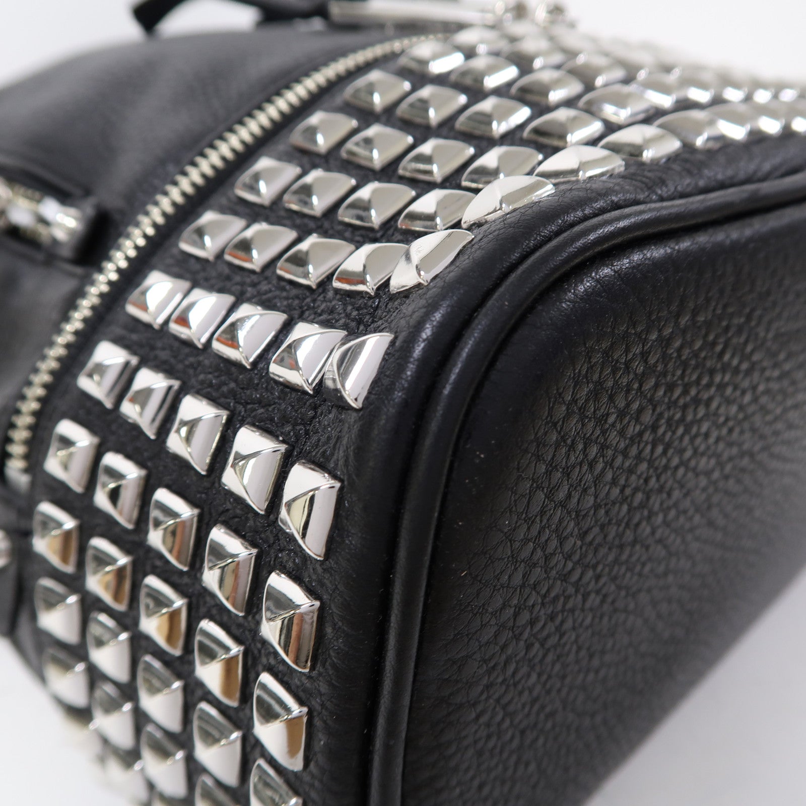 Michael Kors 皮革Backpack銀扣背包黑色