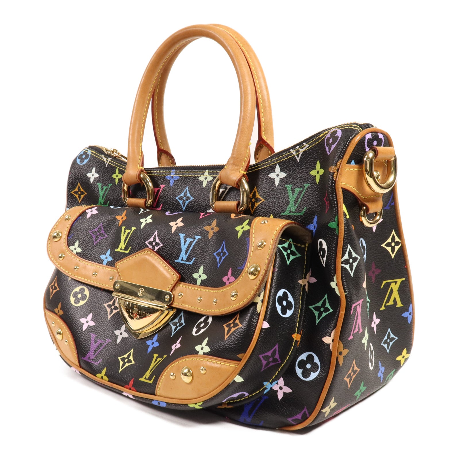 LOUIS VUITTON Monogram Multicolore Rita金扣手挽肩背兩用袋