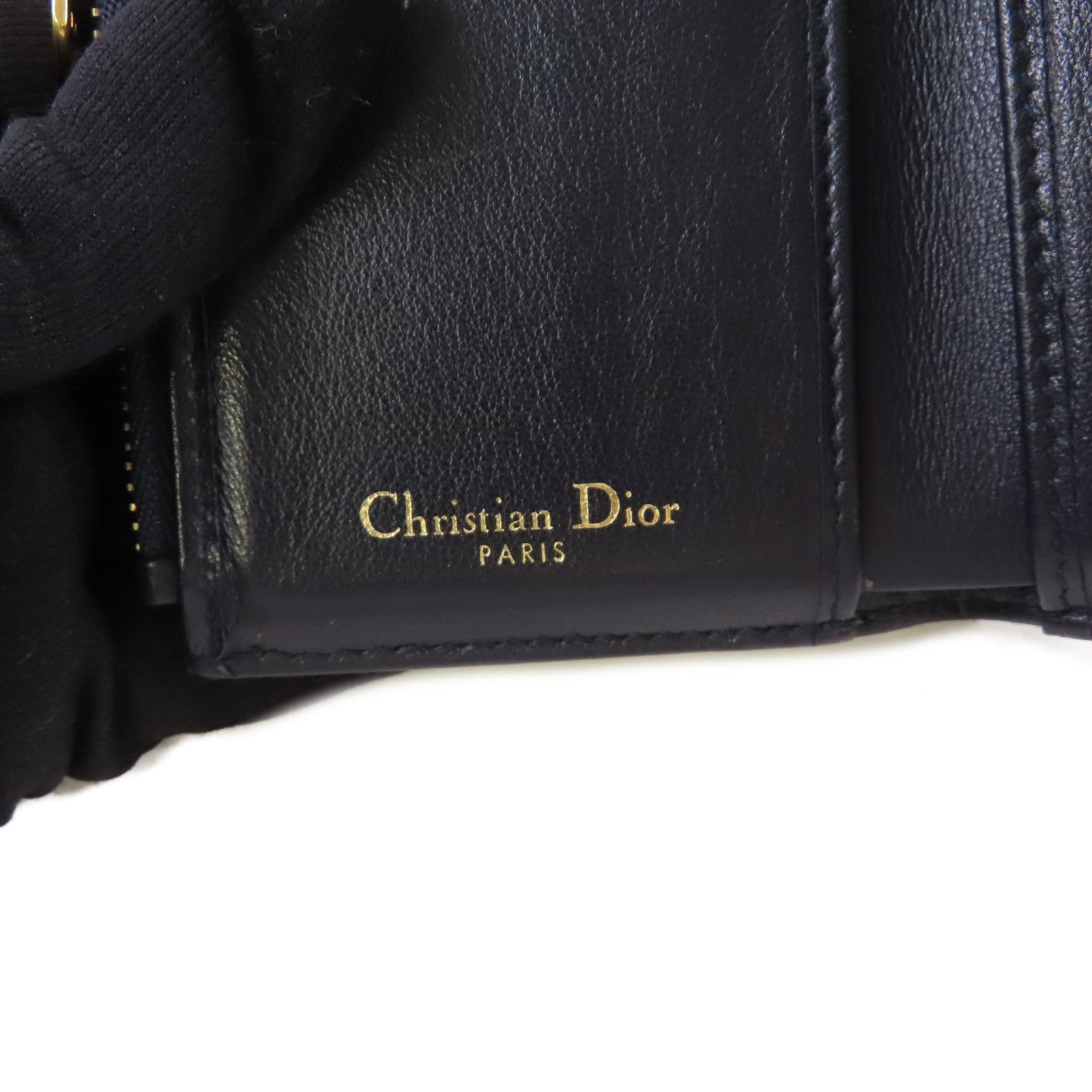 Dior Oblique帆布Mini Wallet金扣短錢包藍色