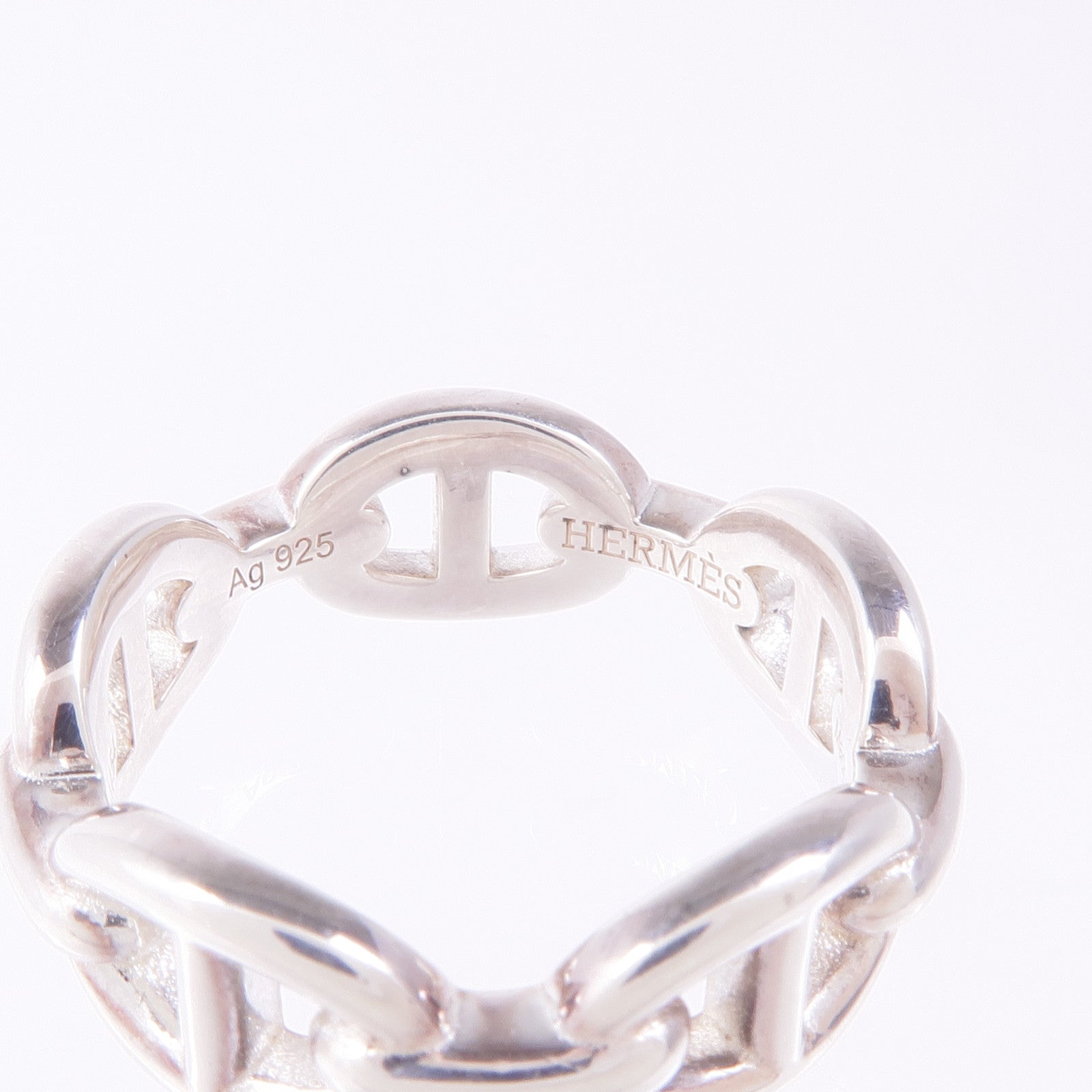 HERMES 925純銀Chaine d'Ancre Ring戒指Hermes#55 US#7.25