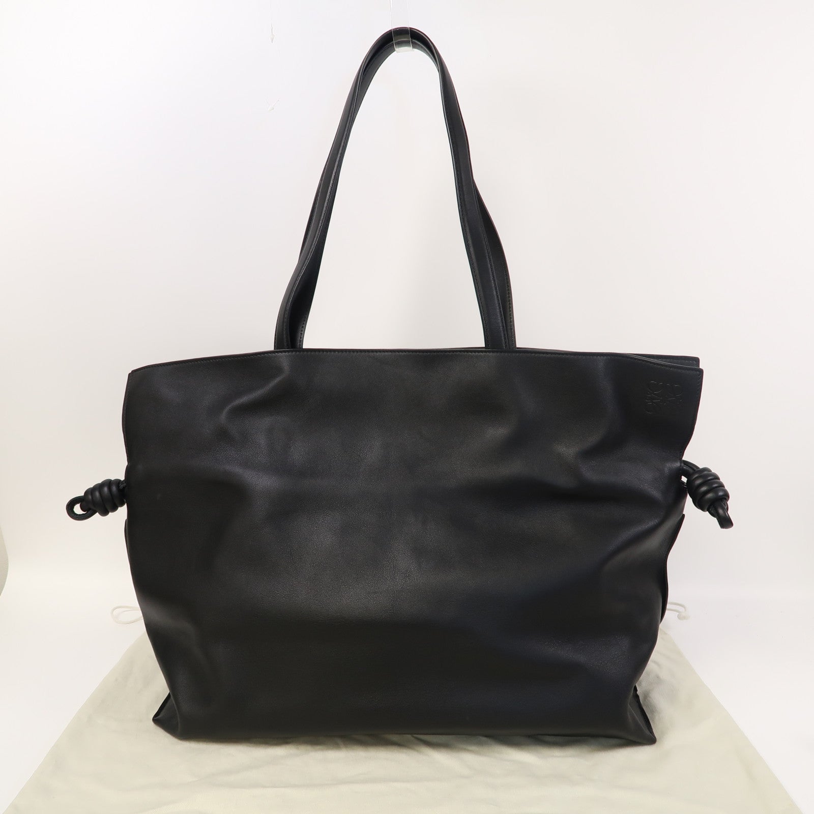 LOEWE 皮革Flamenco XL金扣肩背袋黑色