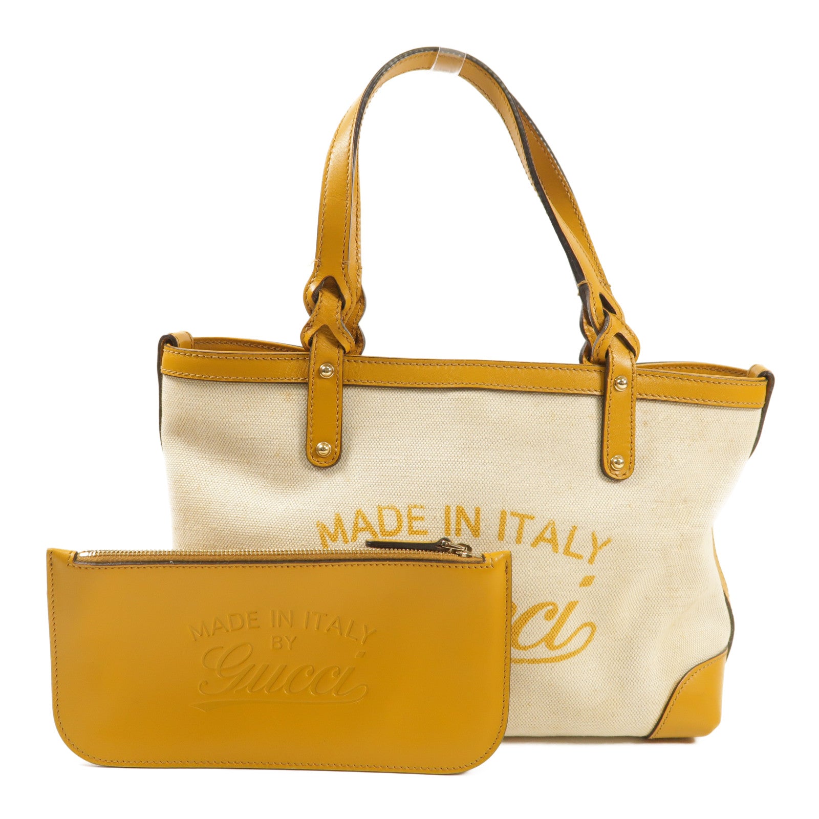 GUCCI GG Shoulder Bag 269878 Canvas Yellow Beige