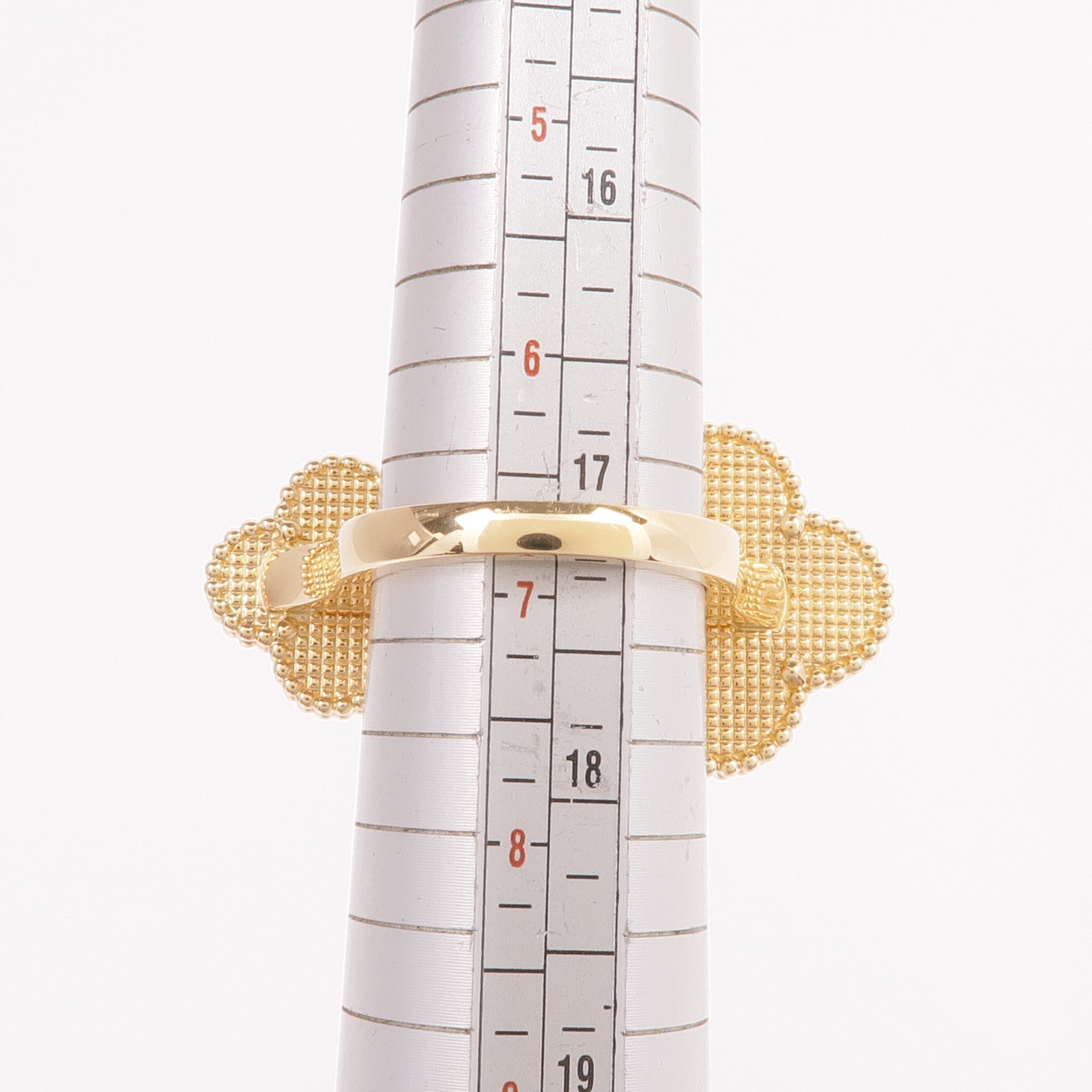 Van Cleef & Arpels 【激減優惠】18K黃金Magic Alhambra Between the Finger Ring孔雀石戒指VCA#54/US#6.75