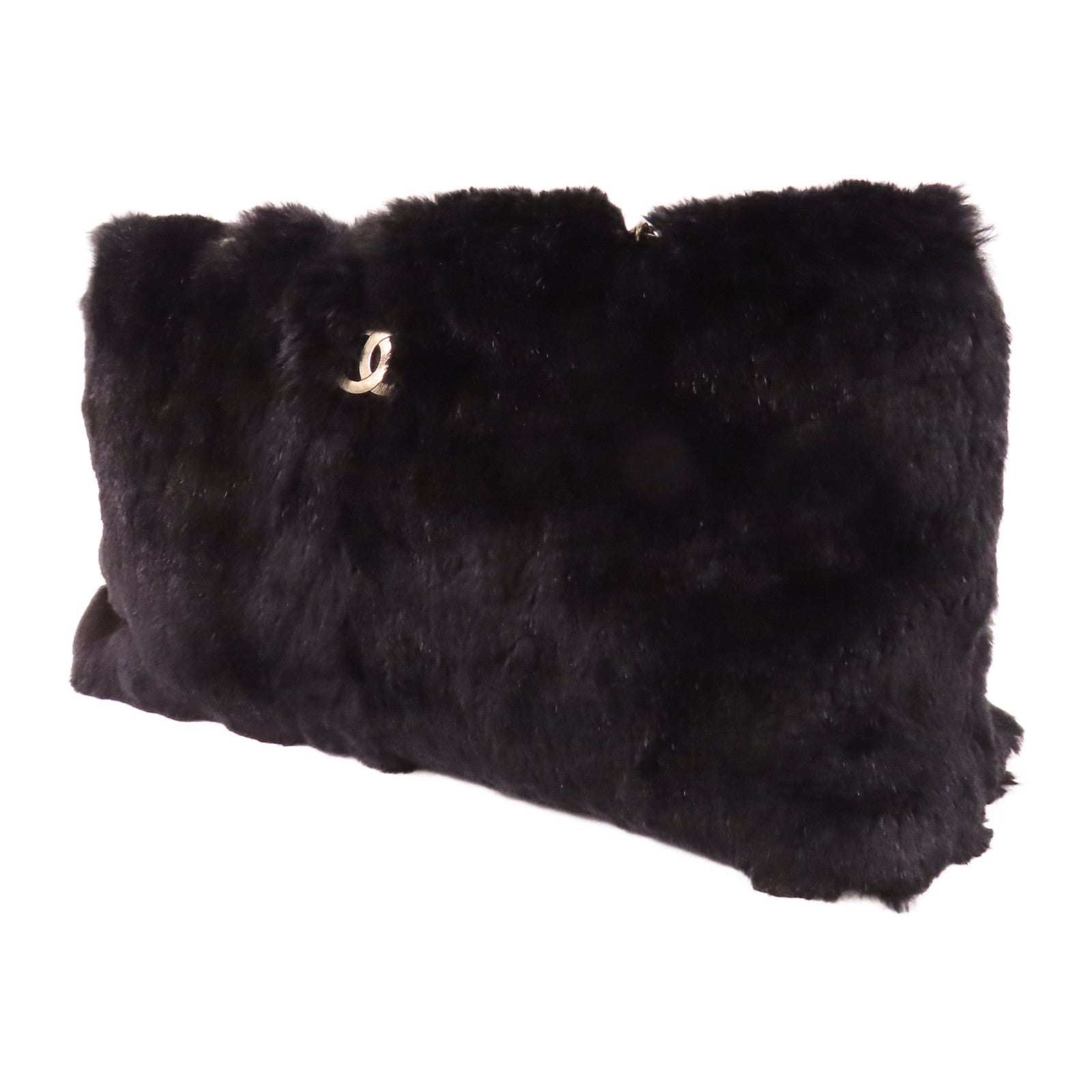 CHANEL 兔毛Shoulder Bag鏈帶肩背袋