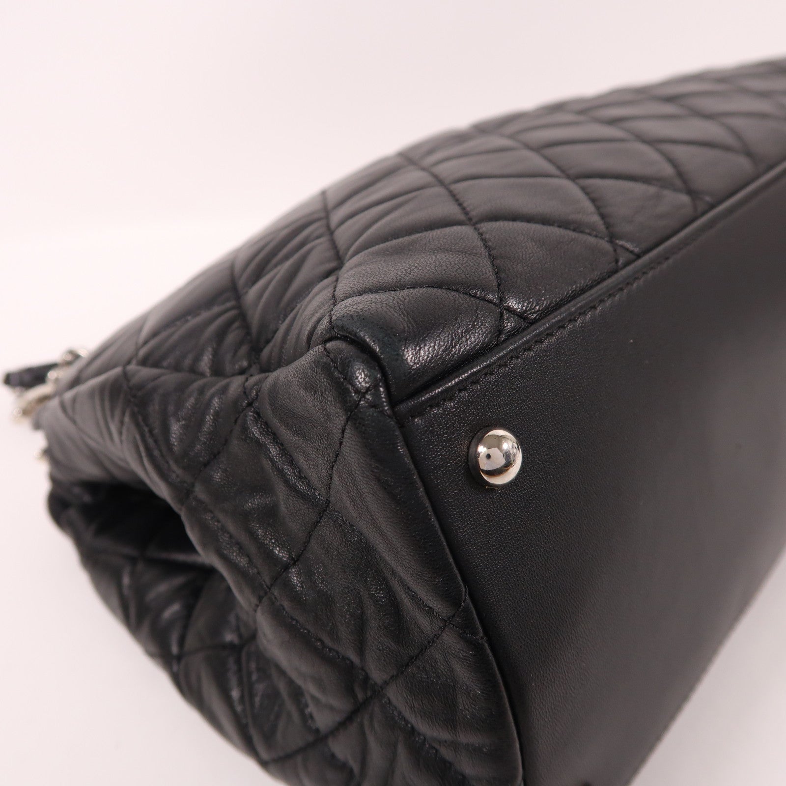CHANEL 【激減優惠】羊皮皮革Shoulder Tote銀扣鏈帶肩背袋